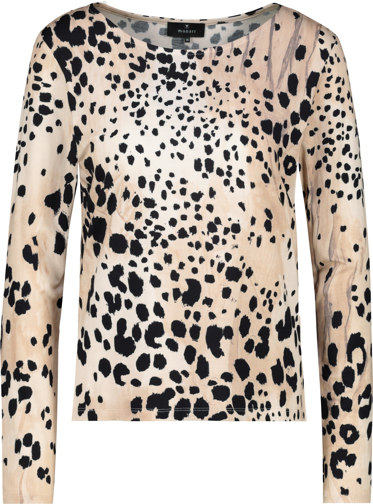 Monari Langarmshirt »Shirt Leo allover«, Regular fit mit Rundhalsausschnitt