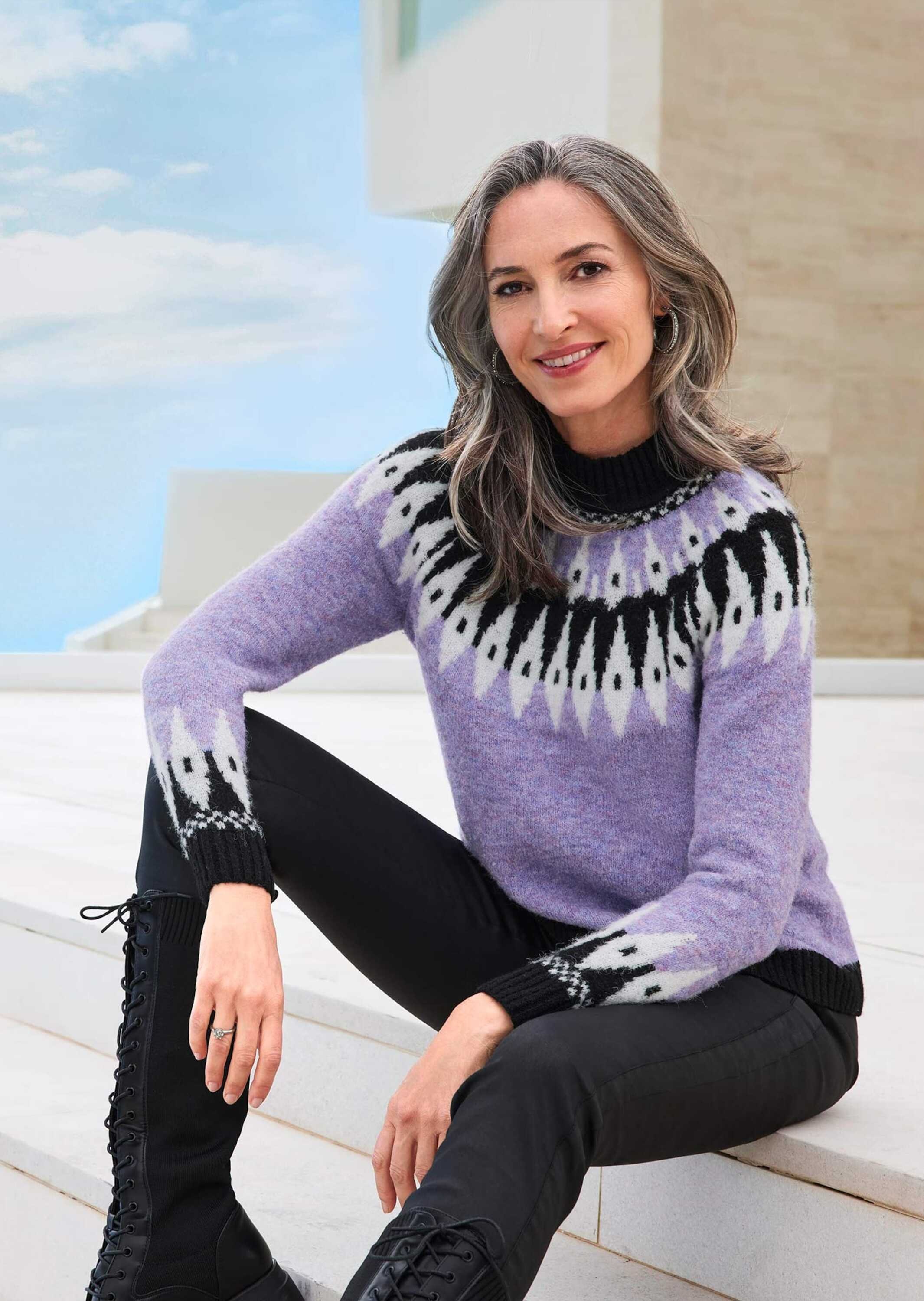 Thumbnail - GOLDNER Strickpullover "Kurzgröße Norweger-Pullover mit Schurwolle" Ohne