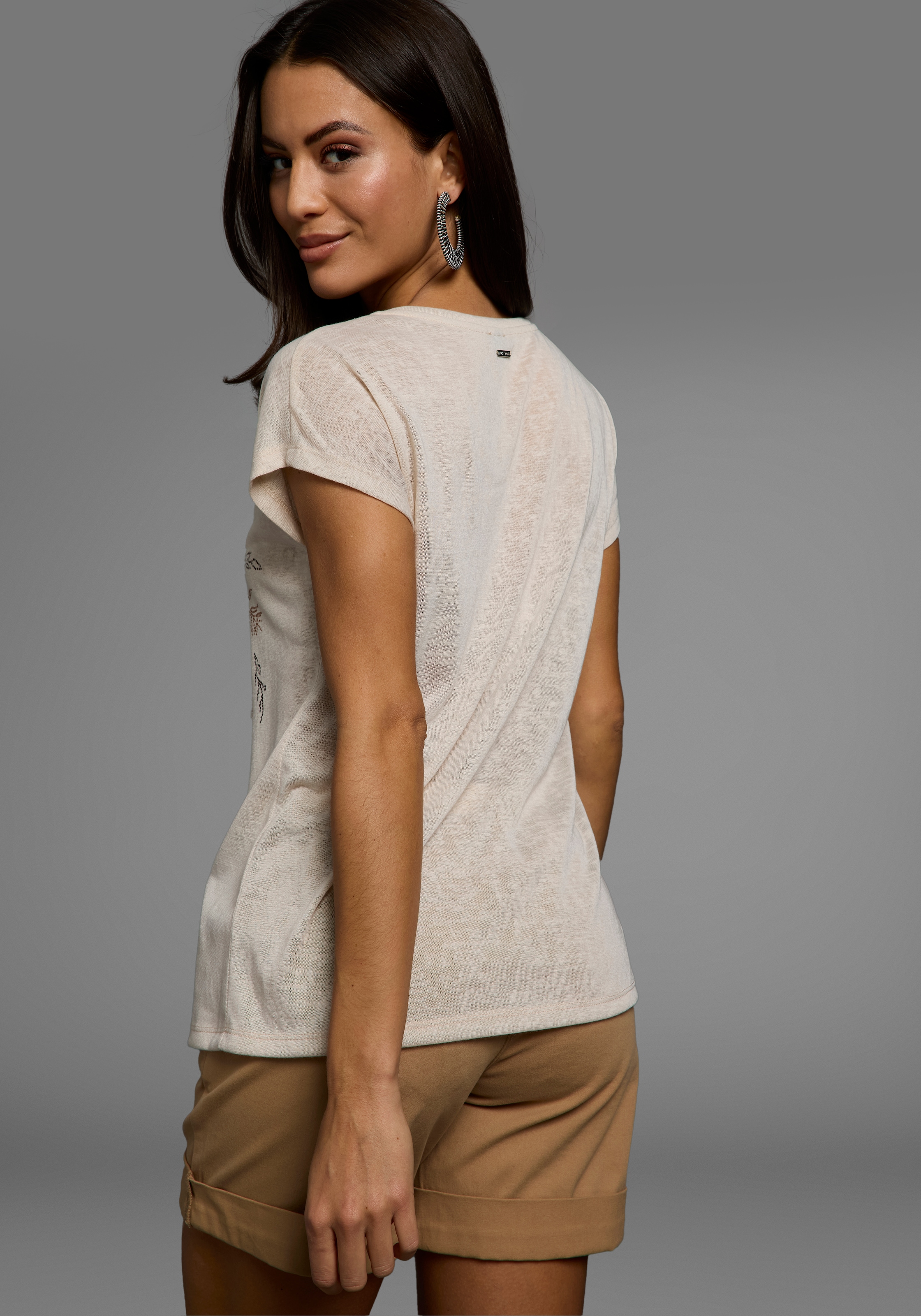 Laura Scott T-Shirt, mit Glitzerdurck