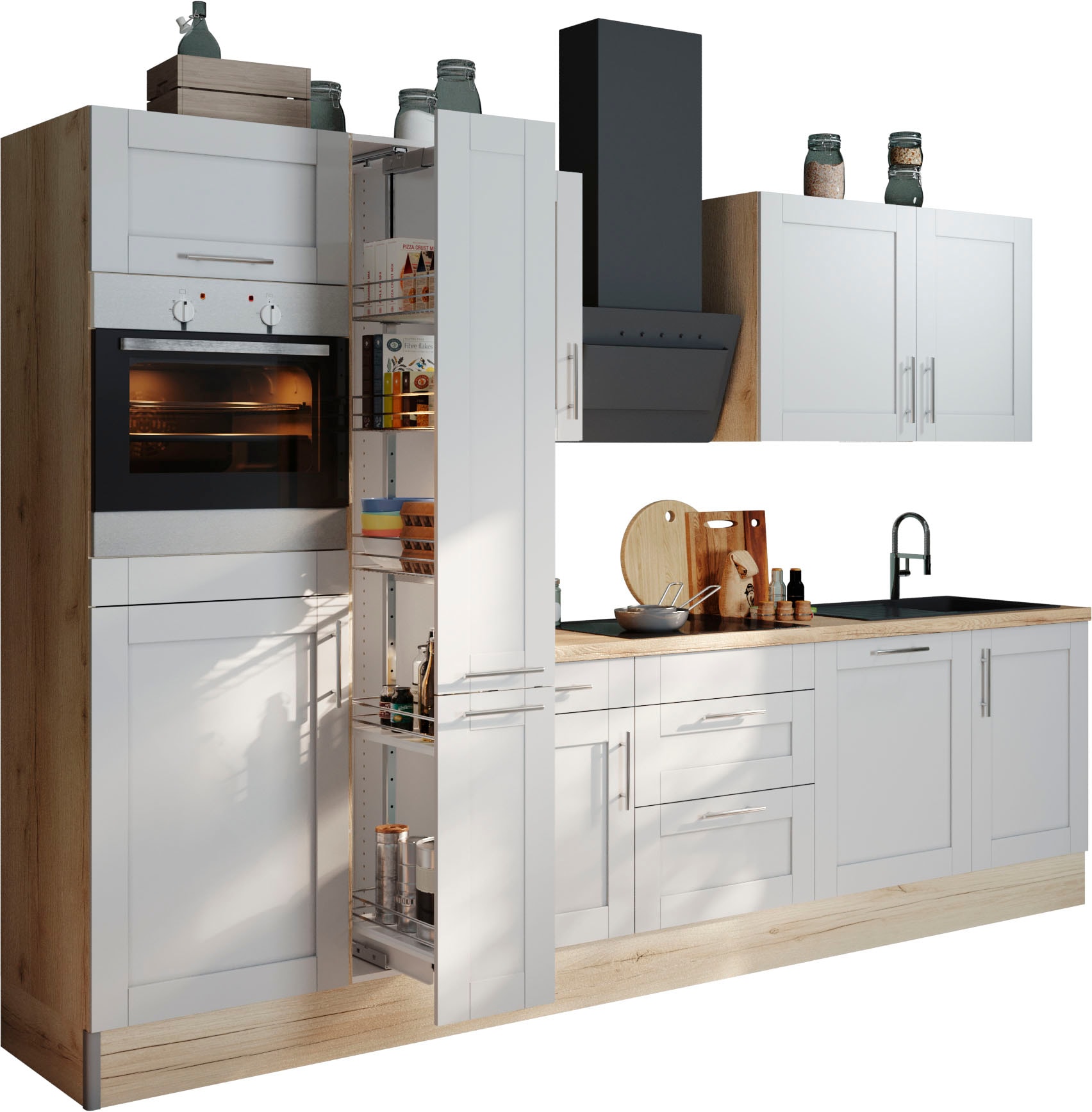 KOCHSTATION Küchenzeile "KS-Ahus", Breite 310 cm, wahlw. mit E-Geräten, MDF günstig online kaufen