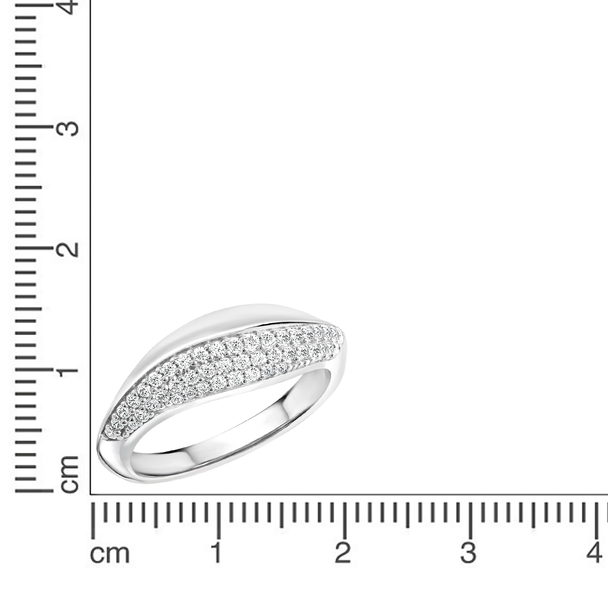 Zeeme Fingerring »Silber 925 rhodiniert mit Zirkonia weiß«