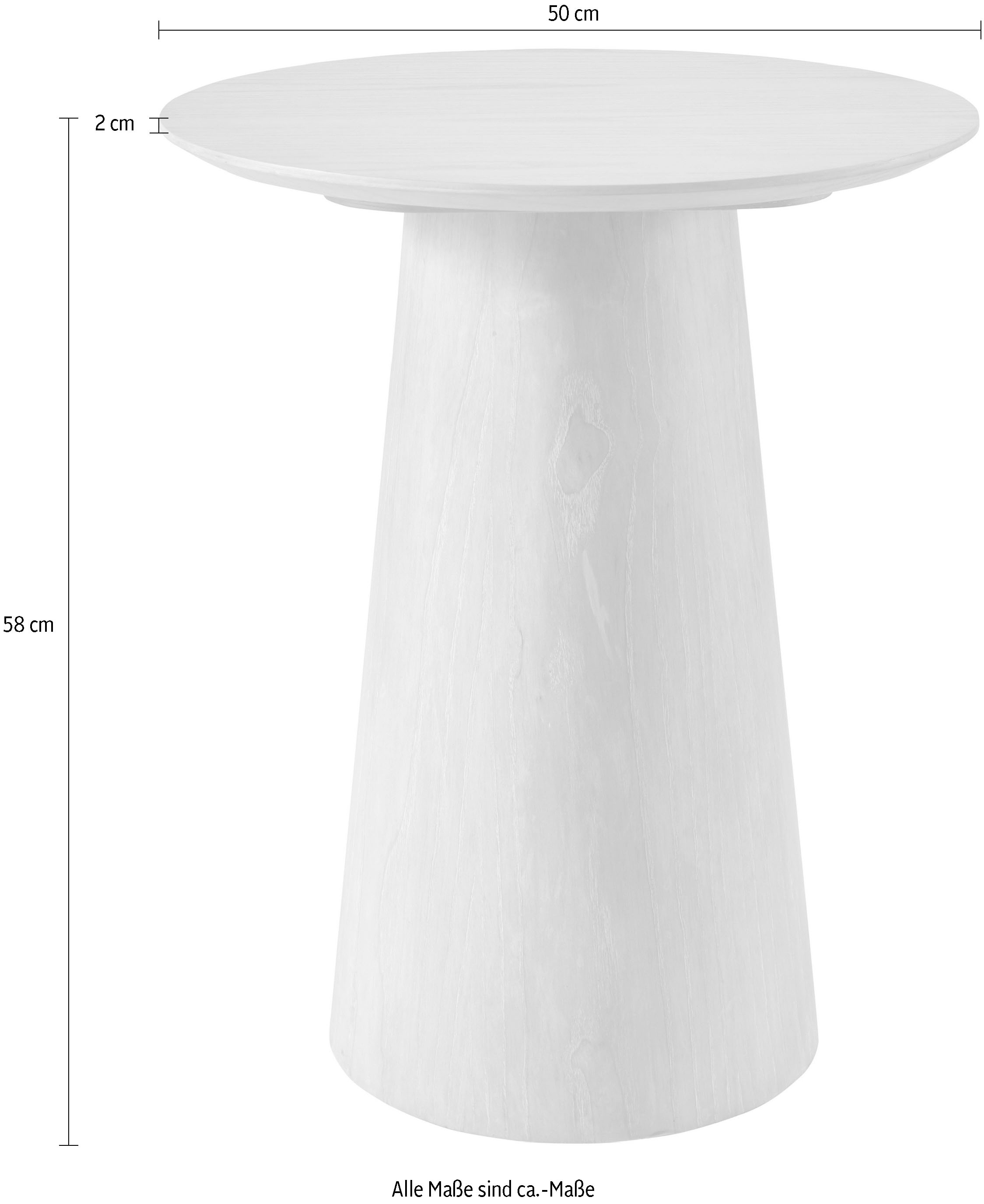 s.Oliver Beistelltisch »Hemmon«, mit massivem Eschenfuß, edler Echtholzplatte, Durchmesser 50 cm