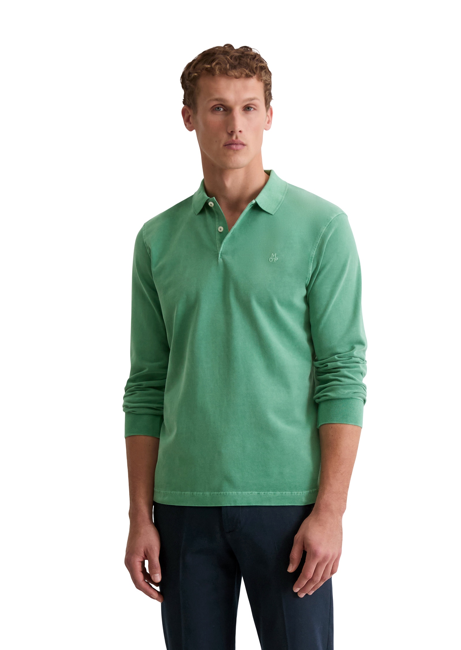 Marc O'Polo Langarm-Poloshirt »aus soft-touch Bio-Baumwoll-Jersey«