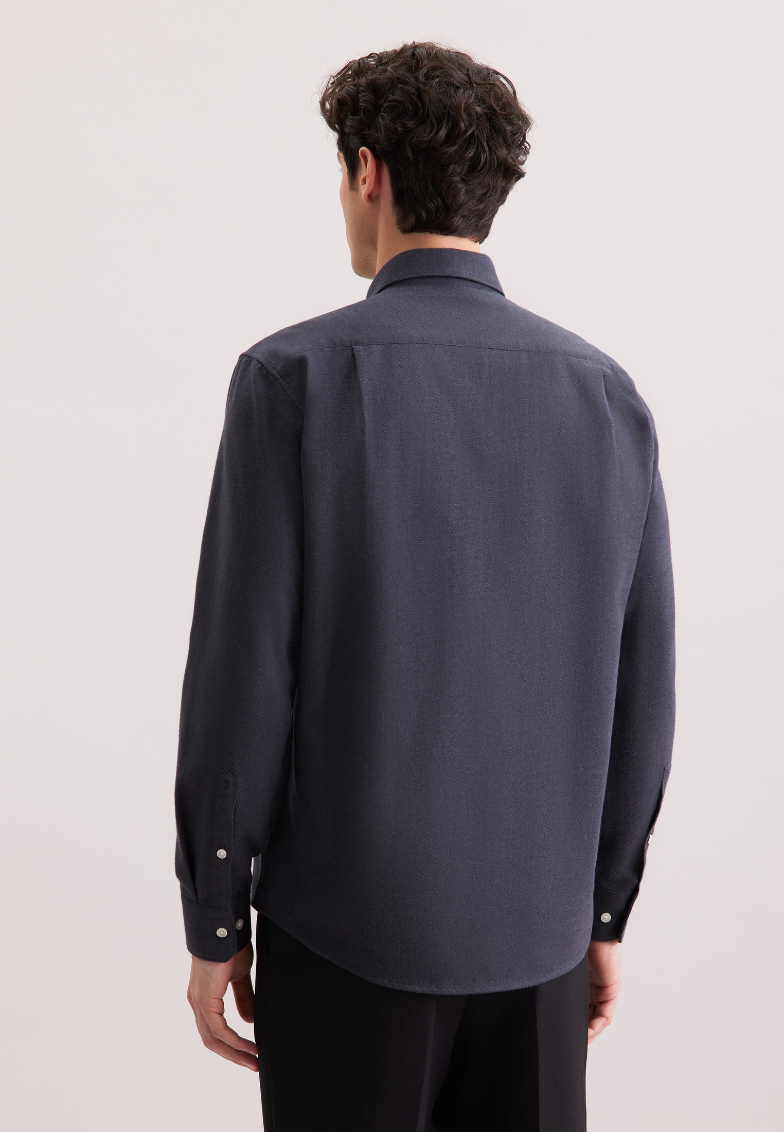 seidensticker Flanellhemd, Regular 1/1 Button-Down-Kragen Uni