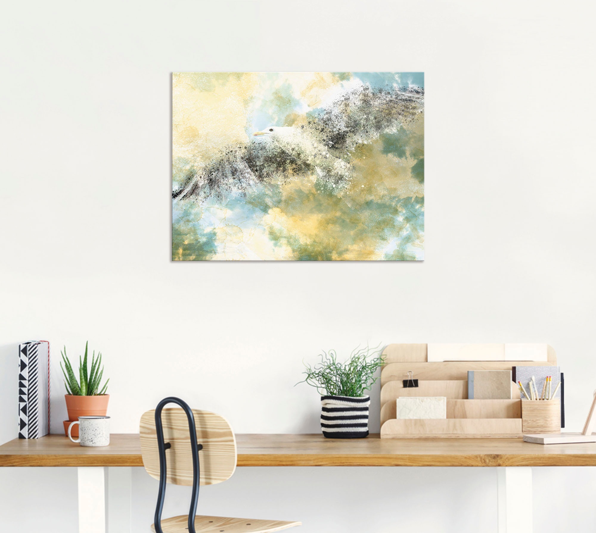 Artland Wandbild "Verschwindende Möwe" Vögel 1 Stk. tlg. als Alubild, Outdo günstig online kaufen