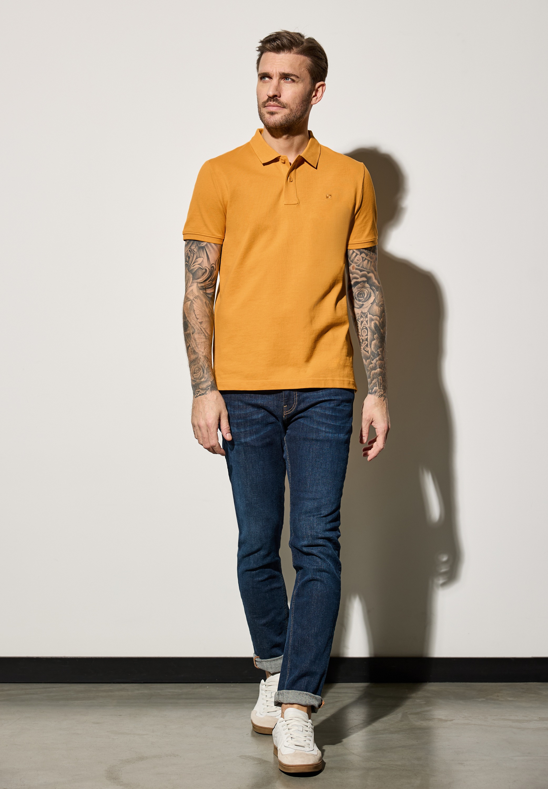 STREET ONE MEN Poloshirt, aus reiner Baumwolle