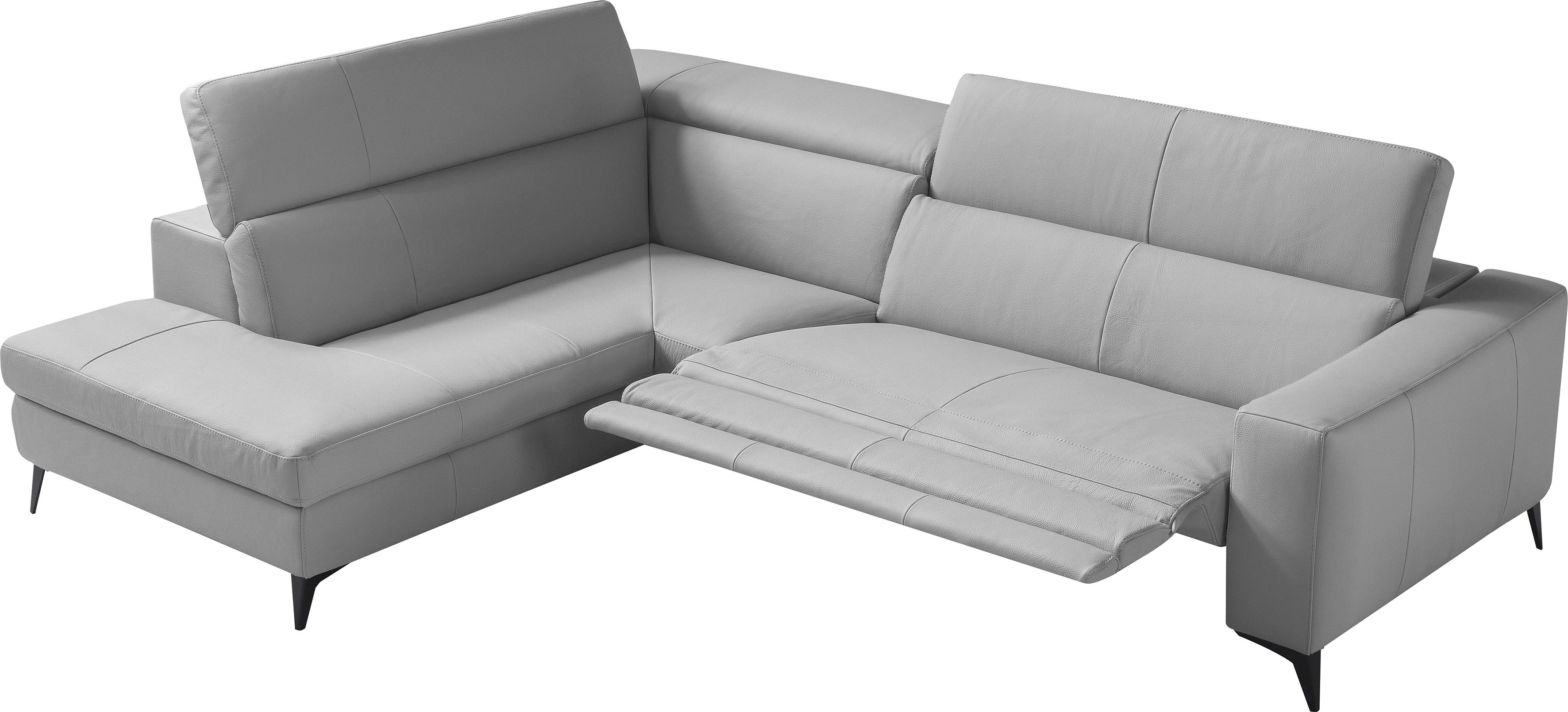 Egoitaliano Ecksofa "Edith, Designsofa mit hohem Sitzkomfort, Breite 269cm, L-Form" inkl. elektrischer Relaxfunktion und manuell verstellbaren Kopfteilen