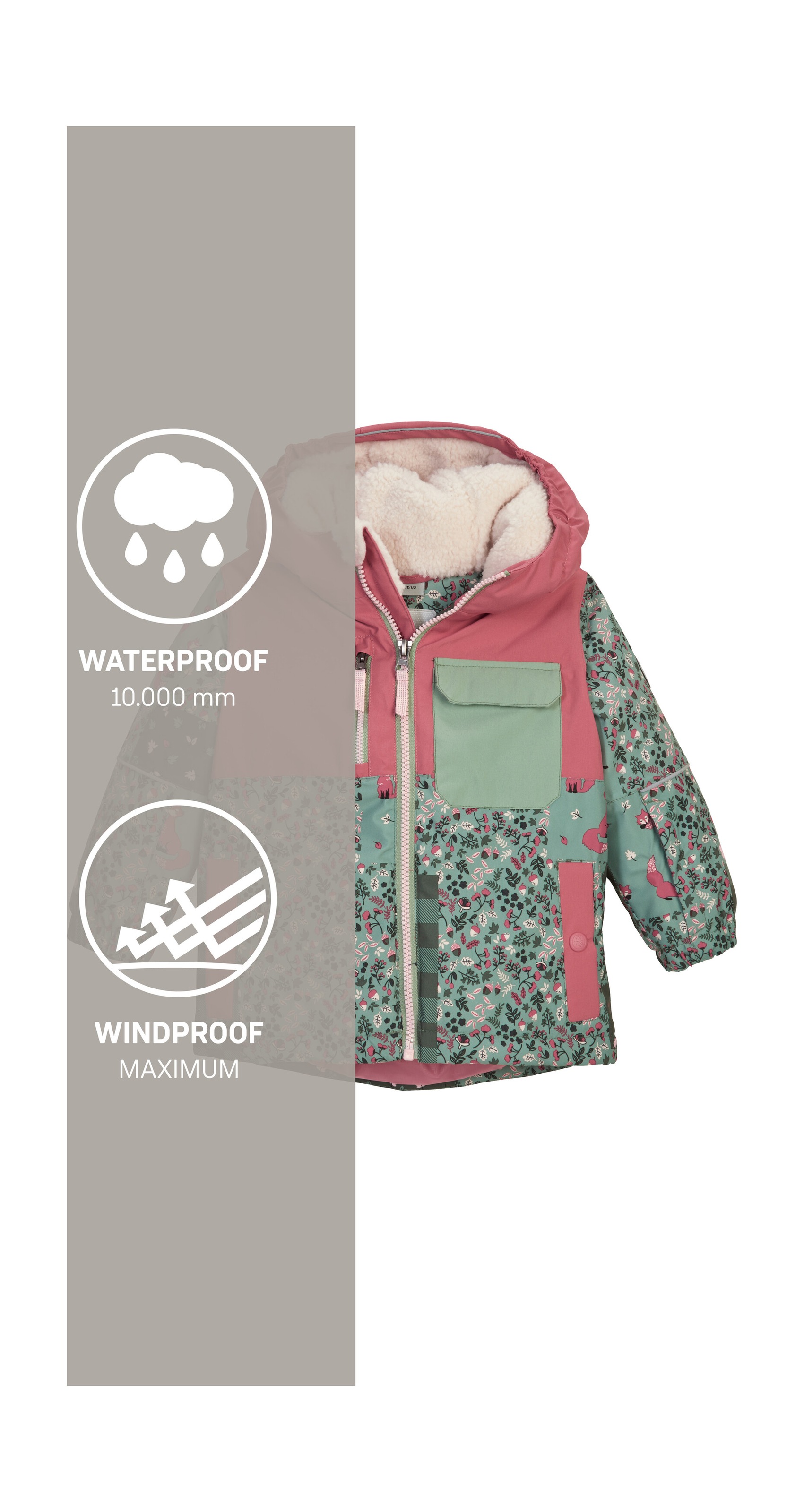 first instinct by killtec Skijacke »FISW 43 MNS SKI JCKT«, Wind- und wasserdichte Kinderjacke mit Fleecekapuze und Schneefang