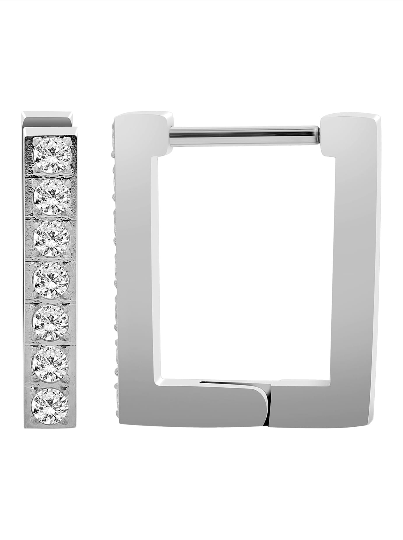 Paar Creolen LADY, silber (silberfarben), Ohrringe, Damen, Creolen