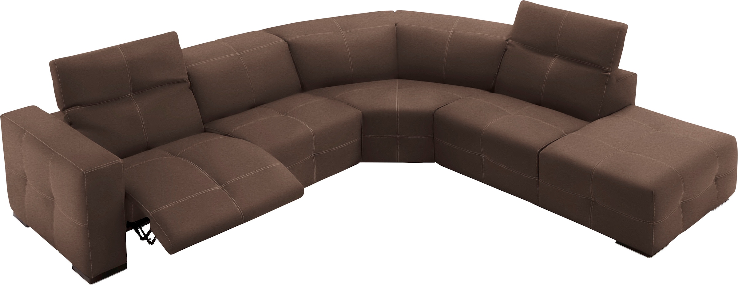 Egoitaliano Ecksofa "Sauvanne, Designsofa der Extraklasse, elegant und bequem, L-Form" wahlweise mit elektrischer Relaxfunktion, Kopfteilverstellung