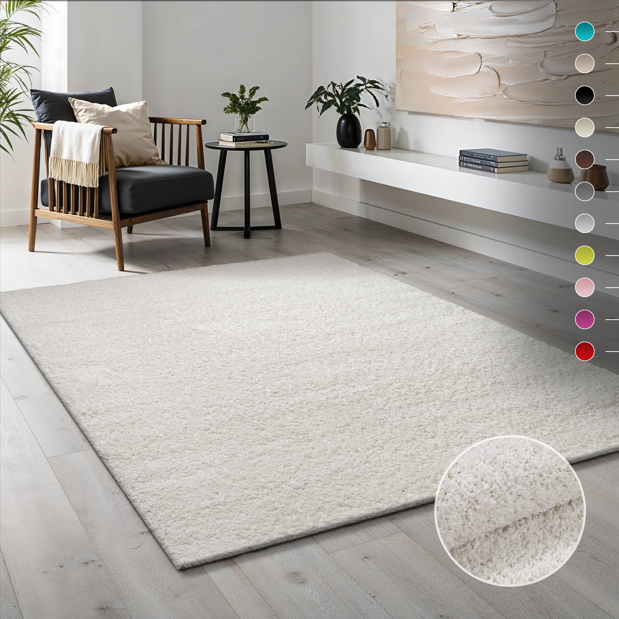 Sanat Hochflor-Teppich "LOCA, auch als Läufer und in Rund" rechteckig 30 mm Höhe Wohnzimmer, Langflor, Shaggy, Schlafzimmer