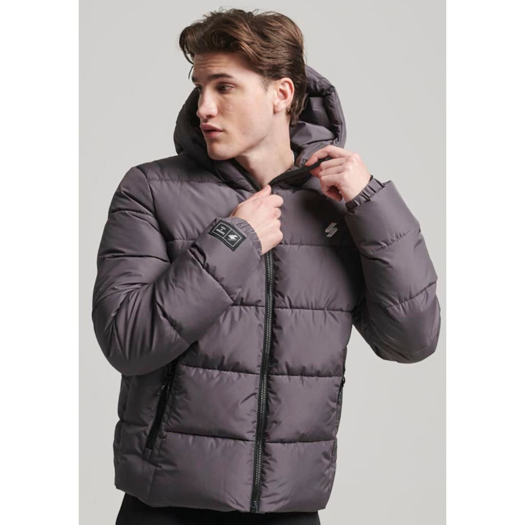 Superdry Steppjacke »HOODED SPORTS PUFFR JACKET«, mit Kapuze