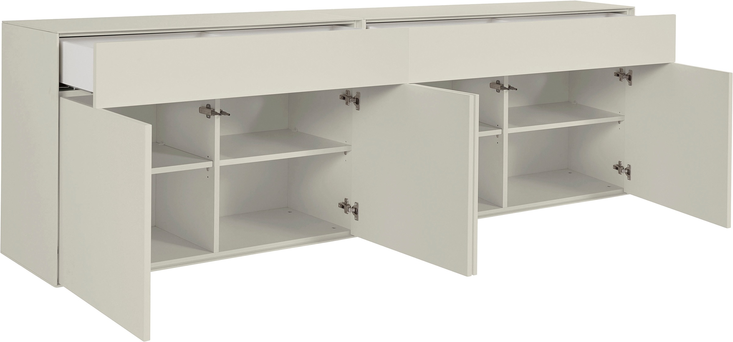 LeGer Home by Lena Gercke Sideboard »Essentials«, (2 St.), Breite: 224cm, MDF lackiert, Push-to-open-Funktion