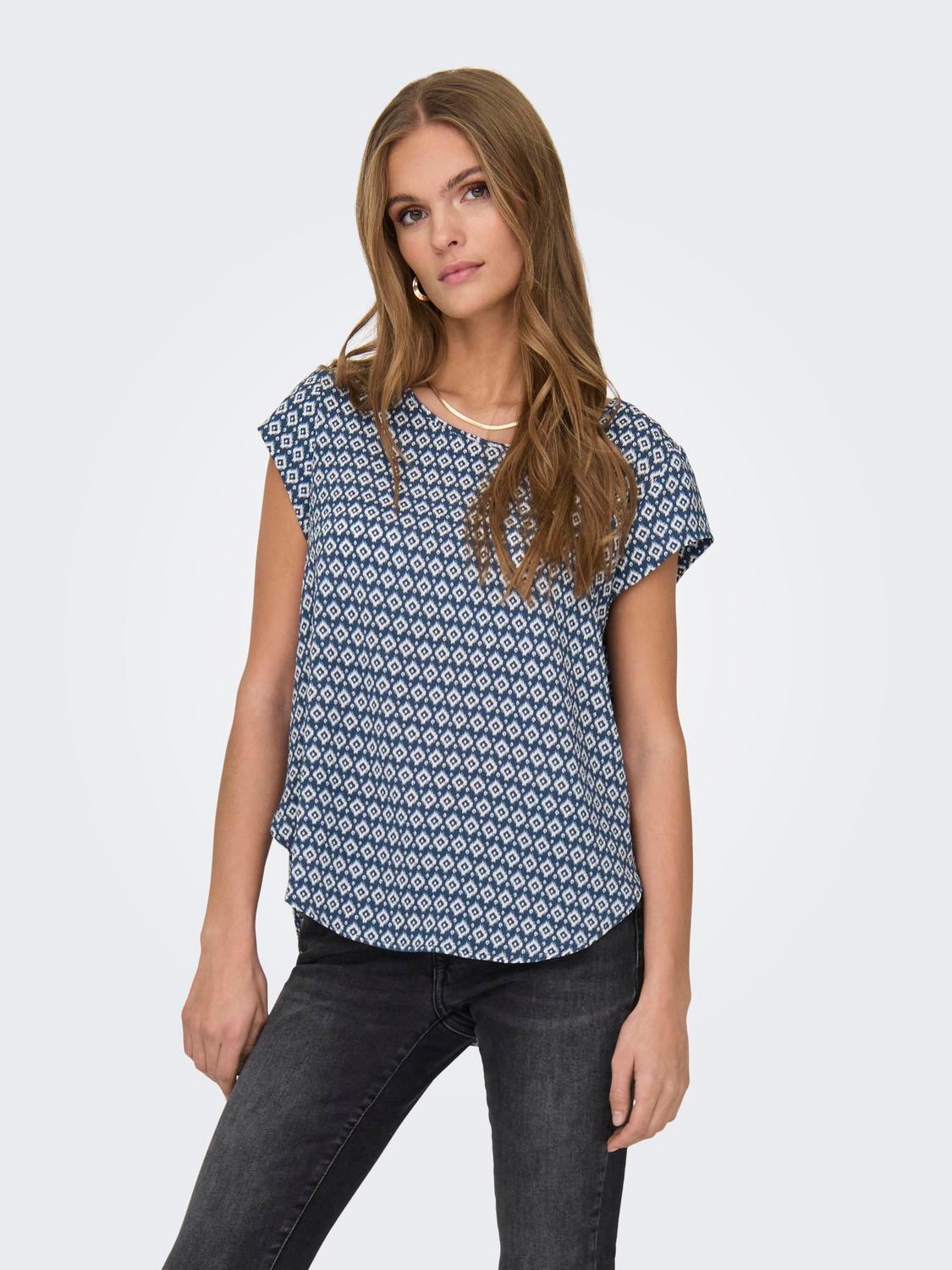 ONLY Shirtbluse "ONLVIC S/S AOP TOP NOOS PTM", mit Allover Druck günstig online kaufen