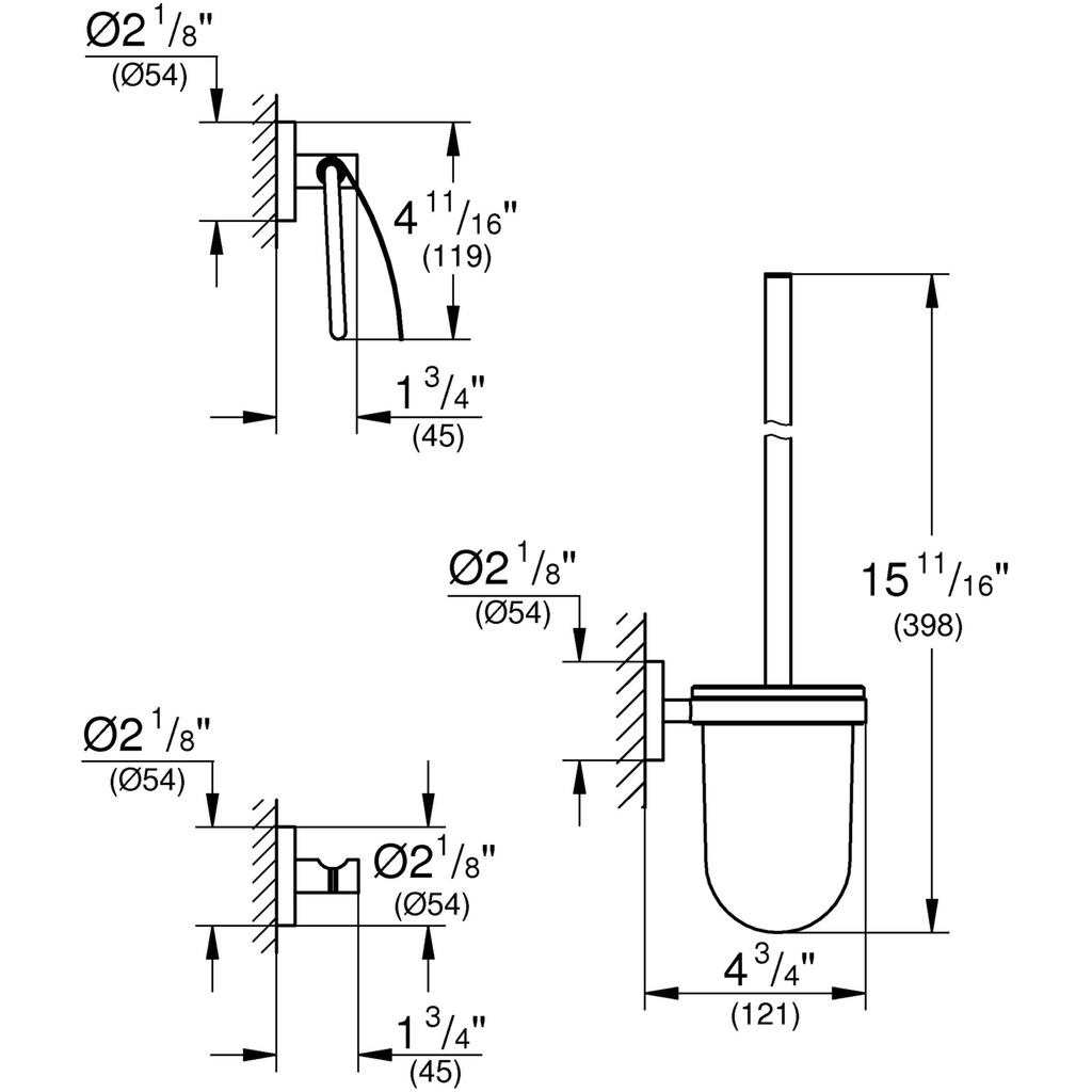 Grohe WC-Garnitur »Start WC-Set 3 in 1«, 3 St., aus Metall