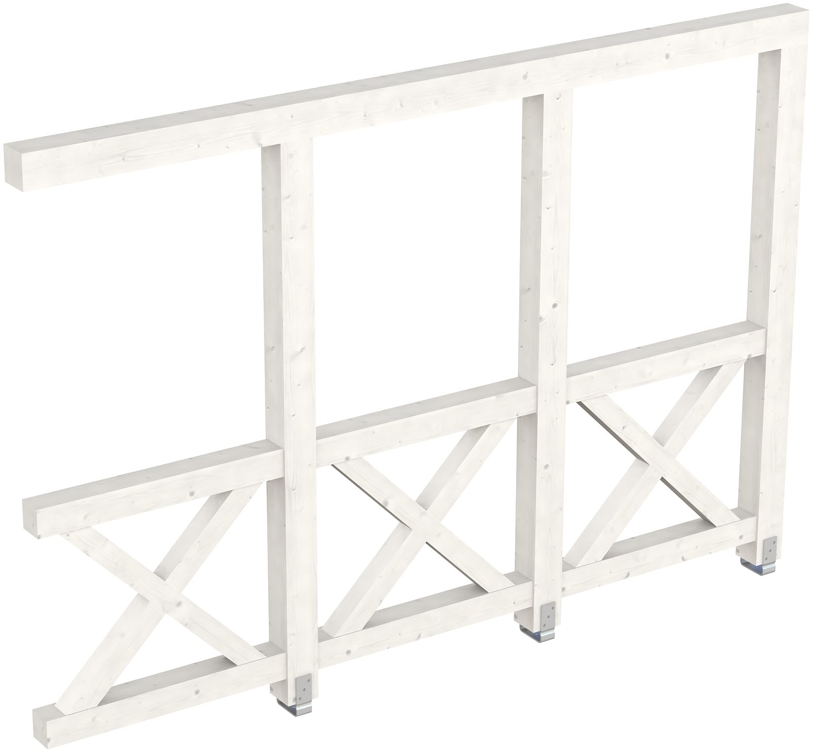 Skan Holz Seitenwand Andreaskreuz (WA) 305 x 210 cm Fichte Weiß günstig online kaufen