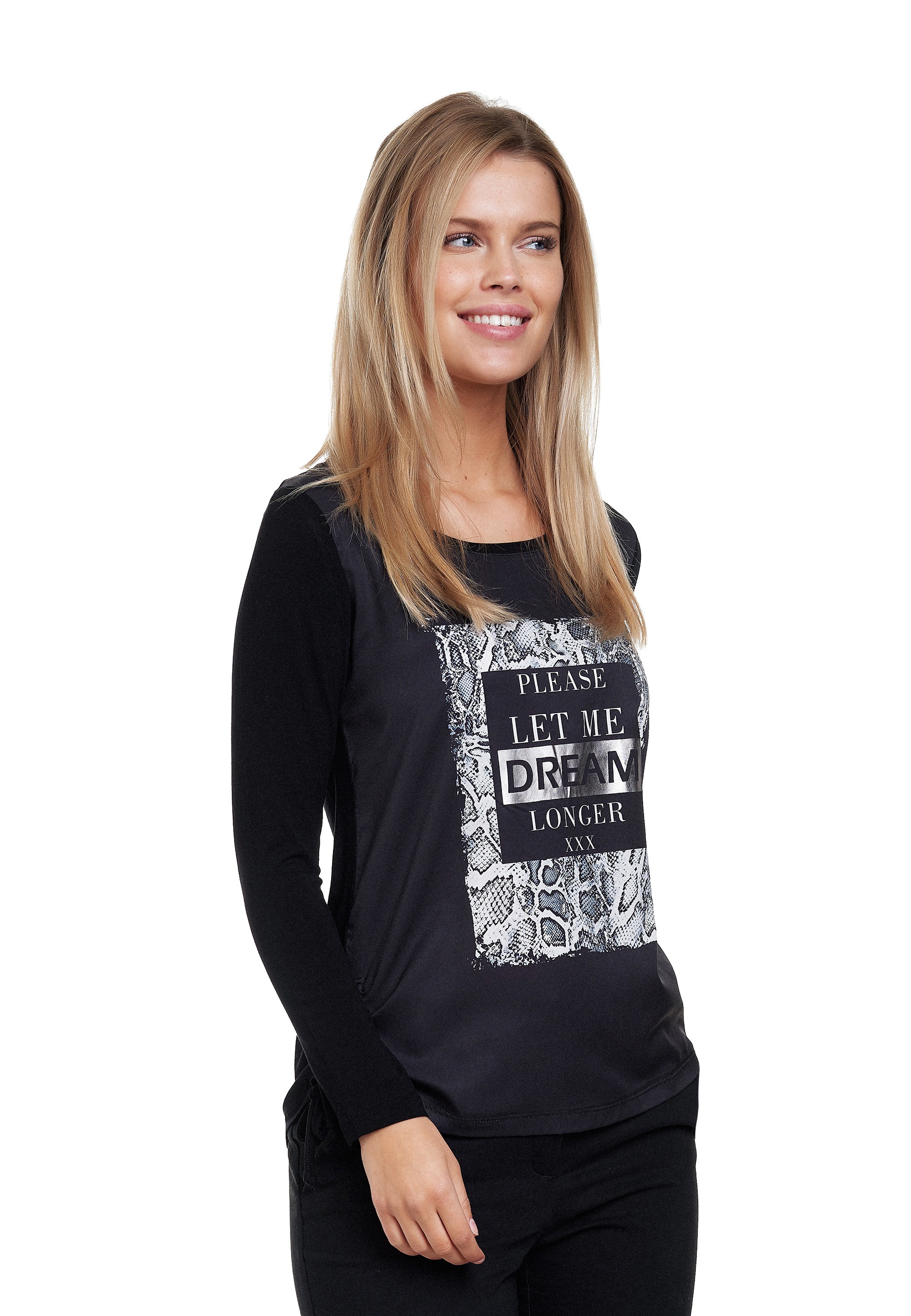 Decay Langarmshirt, mit trendigem Metallic-Effekt