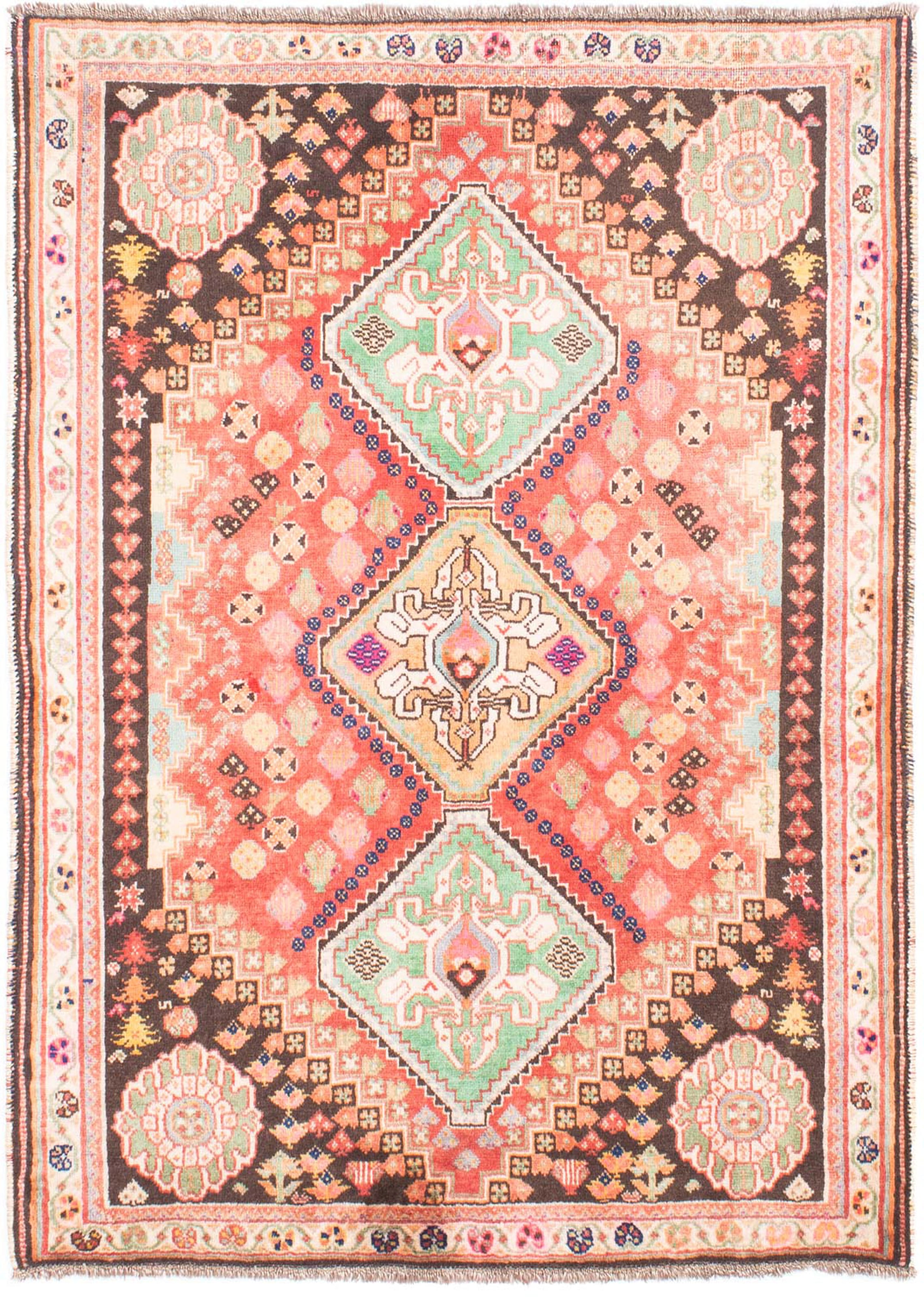 morgenland Orientteppich »Perser - Nomadic - 162 x 116 cm - rosa«, rechteckig, Wohnzimmer, Handgeknüpft, Einzelstück mit Zertifikat