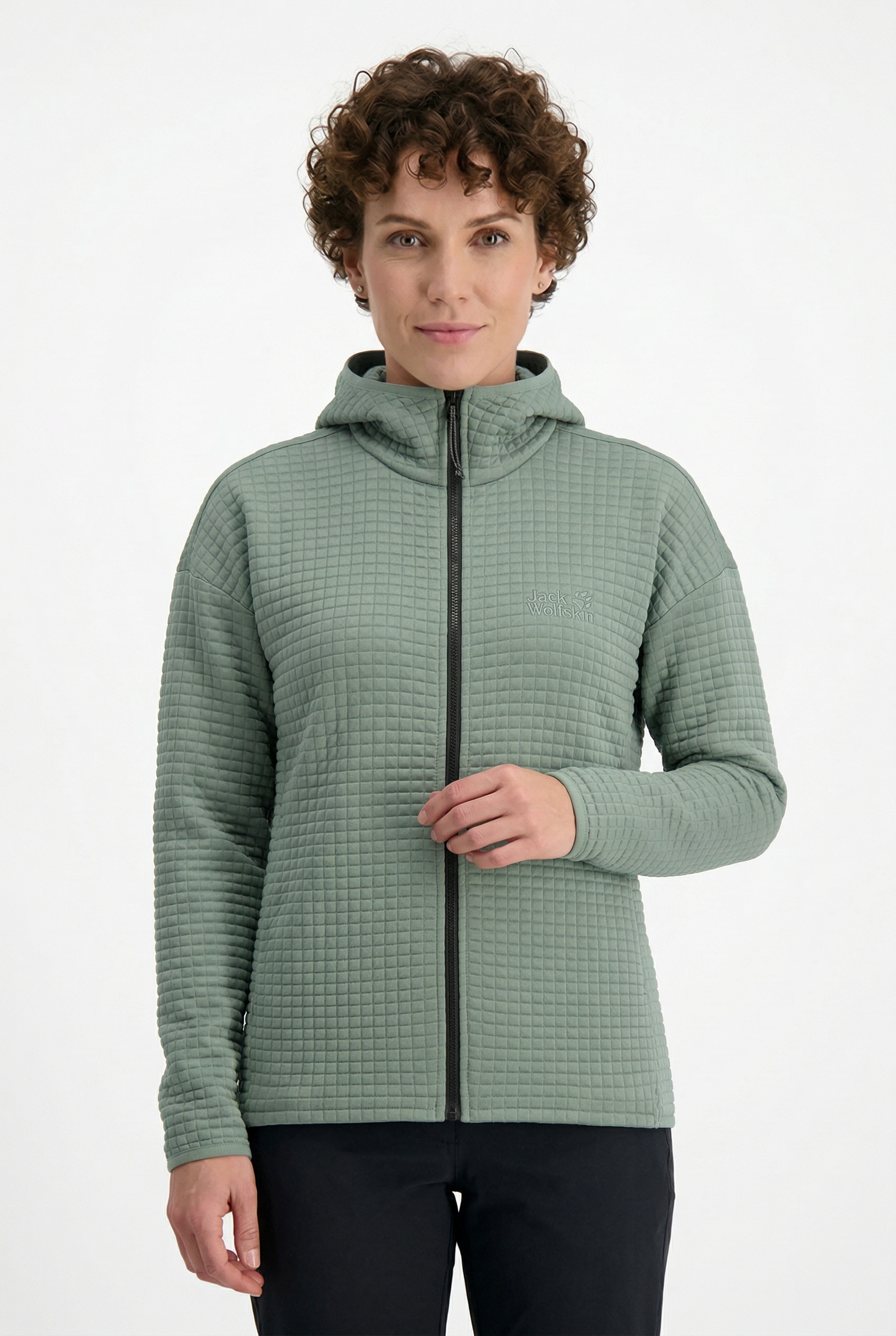 Jack Wolfskin Fleecejacke "MOGARI HOODED FZ W" mit Kapuze mit Kapuze, atmungsaktiv, leicht