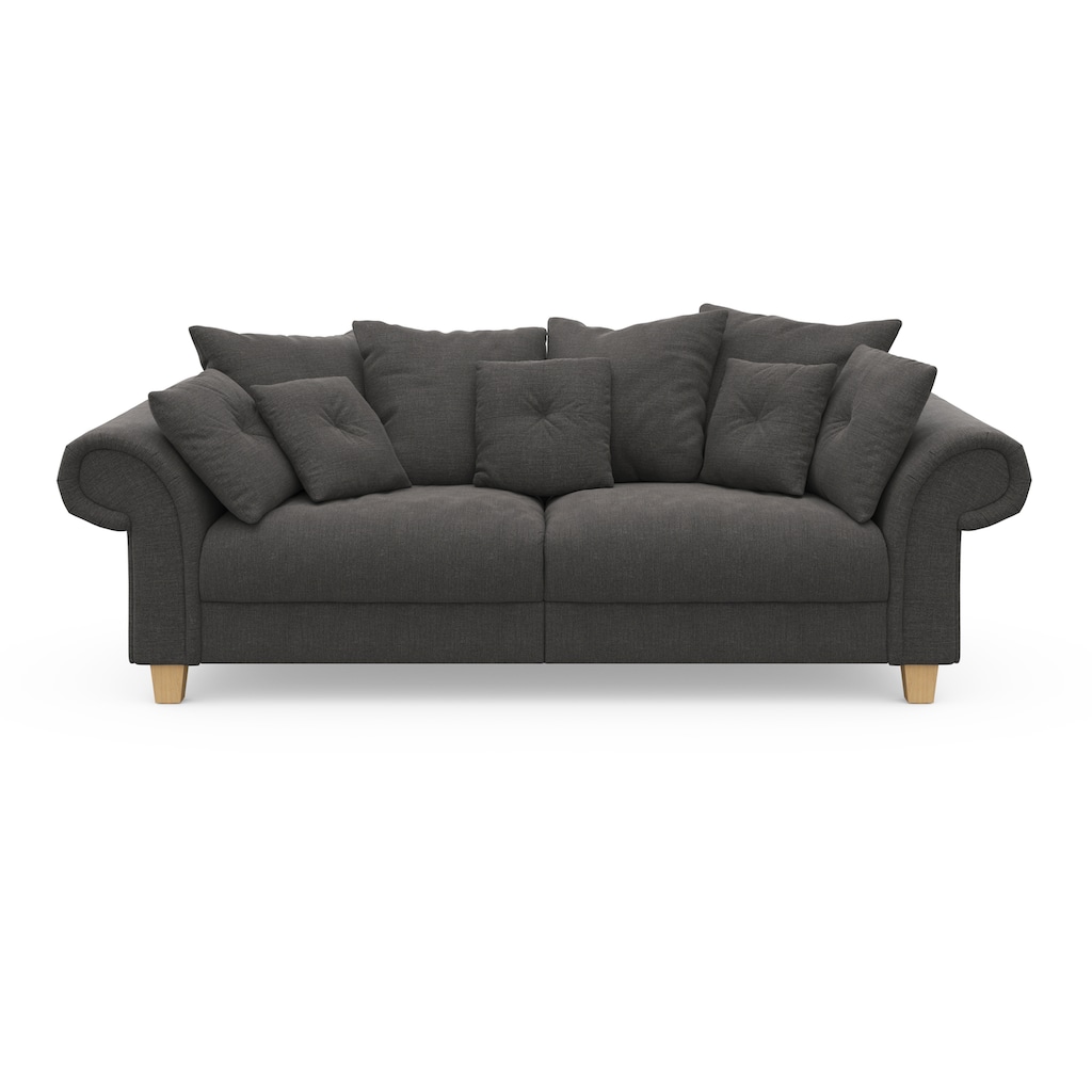 Home affaire Big-Sofa »Queenie Megasofa«, (2 St.), mit weichem Sitzkomfort und zeitlosem Design, viele kuschelige Kissen