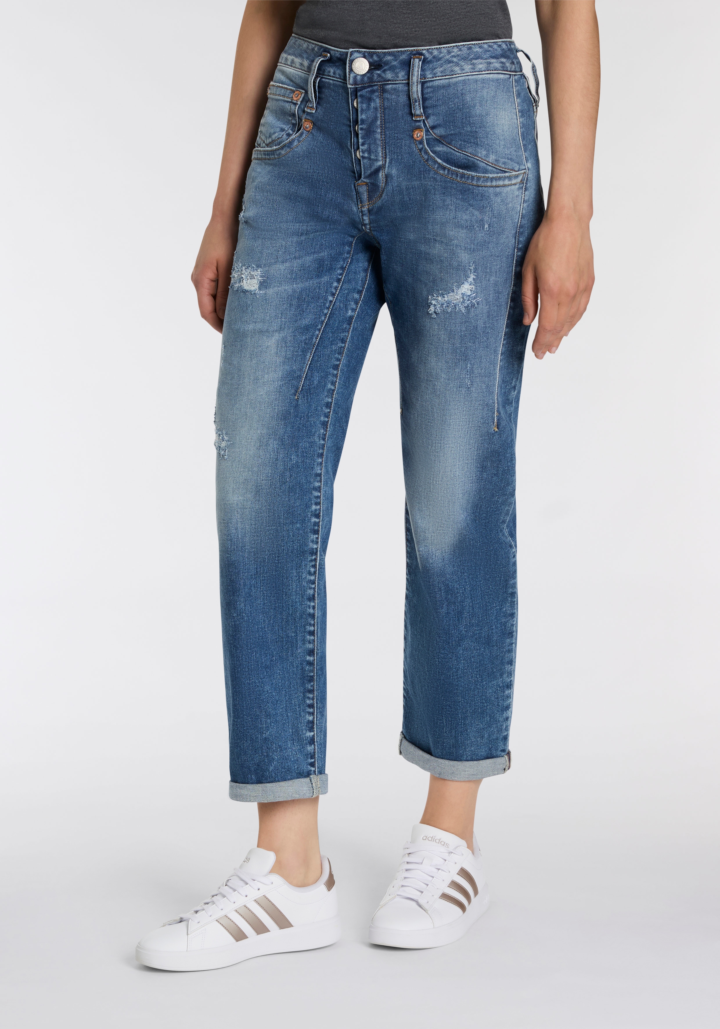 Herrlicher Boyfriend-Jeans "Shyra Tap Denim", mit halbverdeckter Knopfleist günstig online kaufen