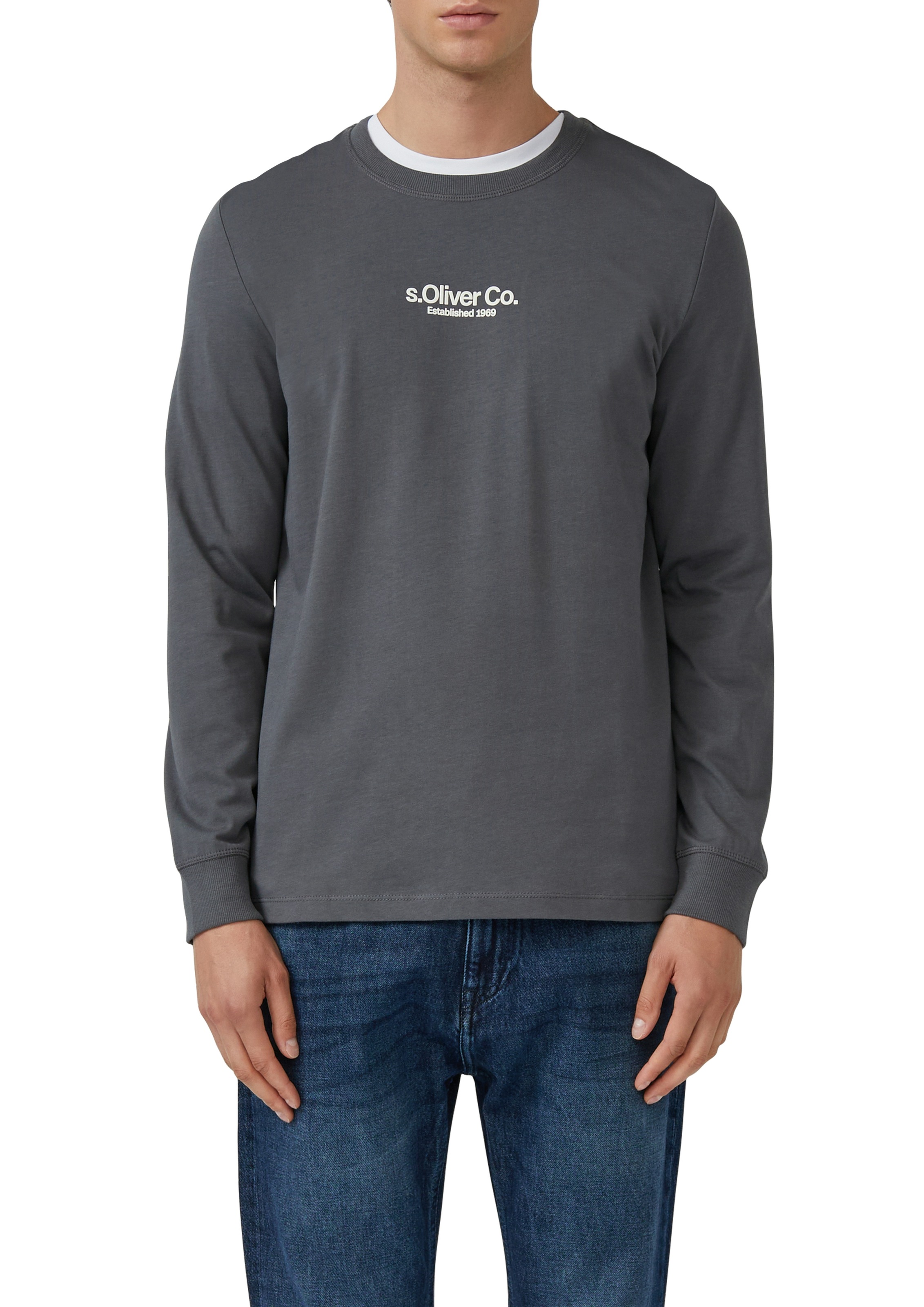 s.Oliver Langarmshirt, mit Logo Schriftzug günstig online kaufen