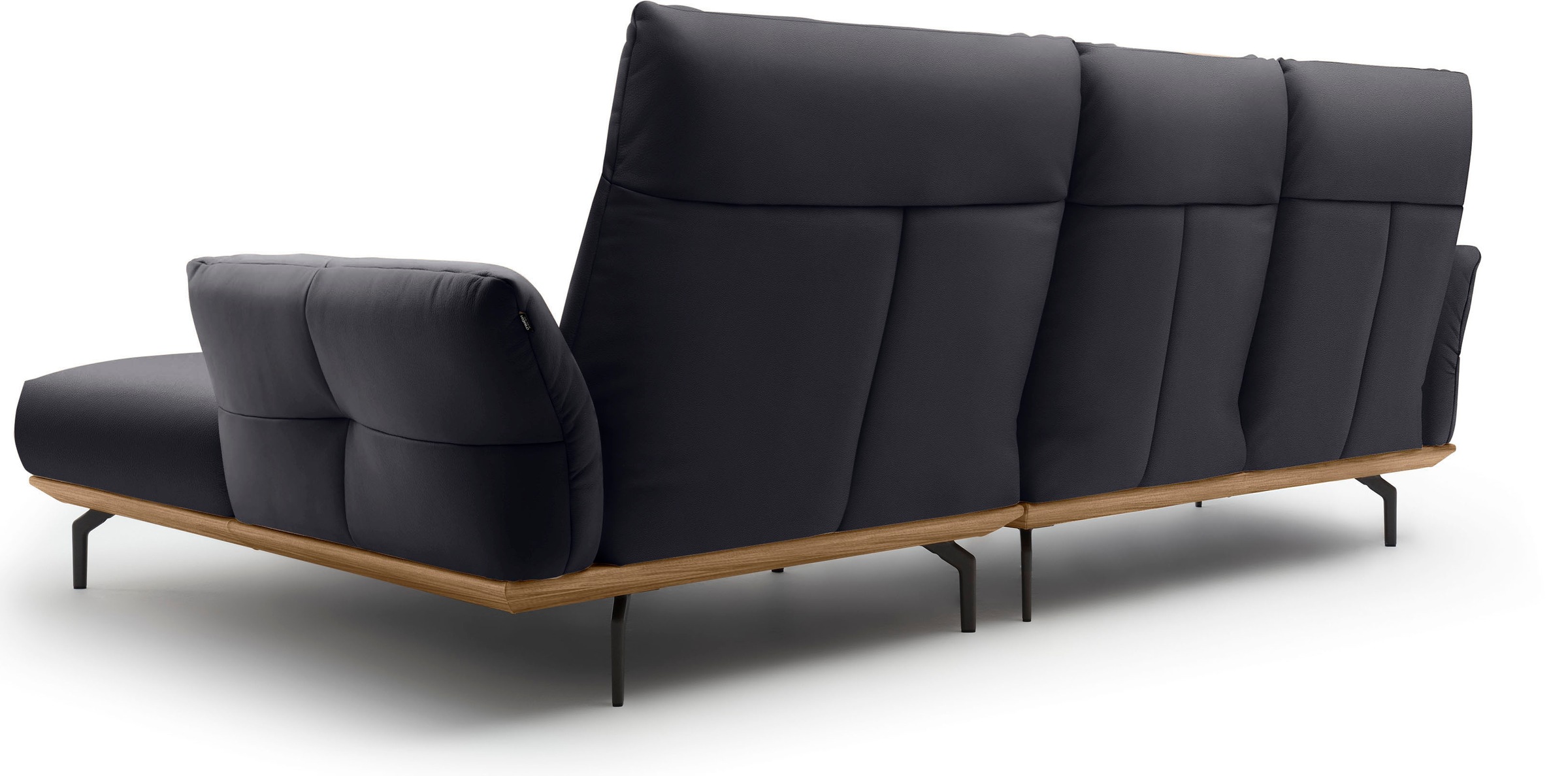 Creation BY ROLF BENZ Ecksofa »CR.460«, Sockel in Nussbaum, Winkelfüße in Umbragrau, Breite 298 cm