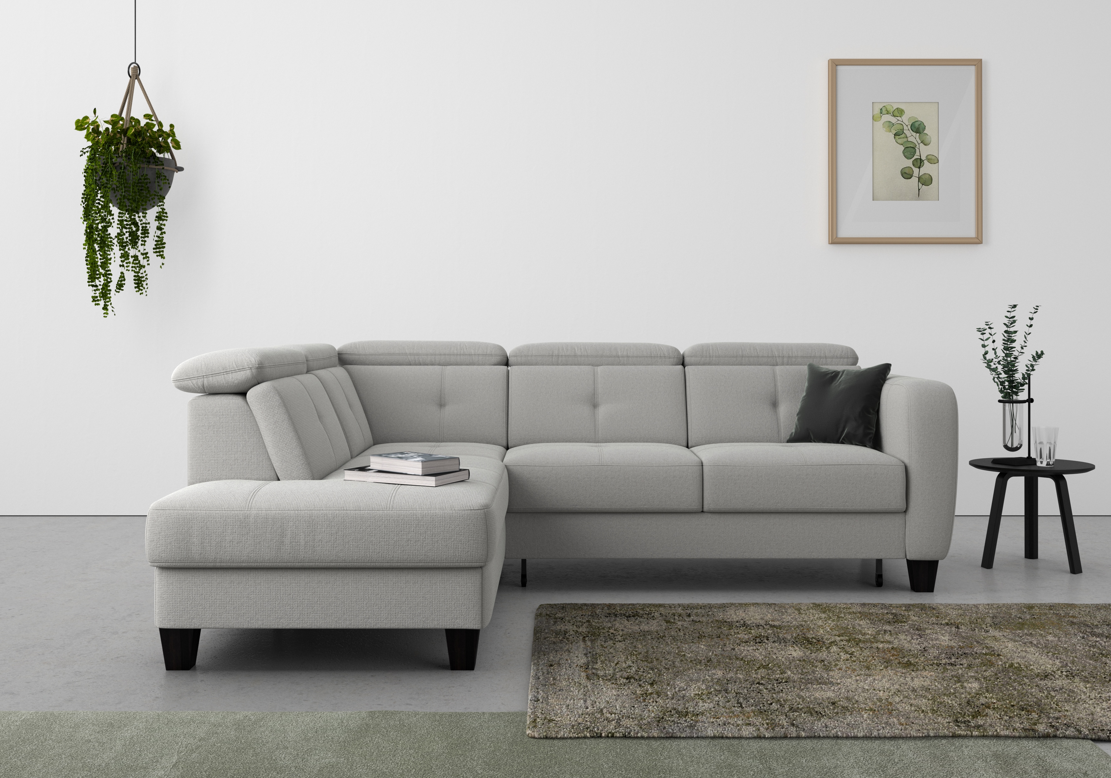 sit&more Ecksofa "Belluci L-Form" inklusive Federkern, wahlweise mit Schlaffunktion und Bettkasten