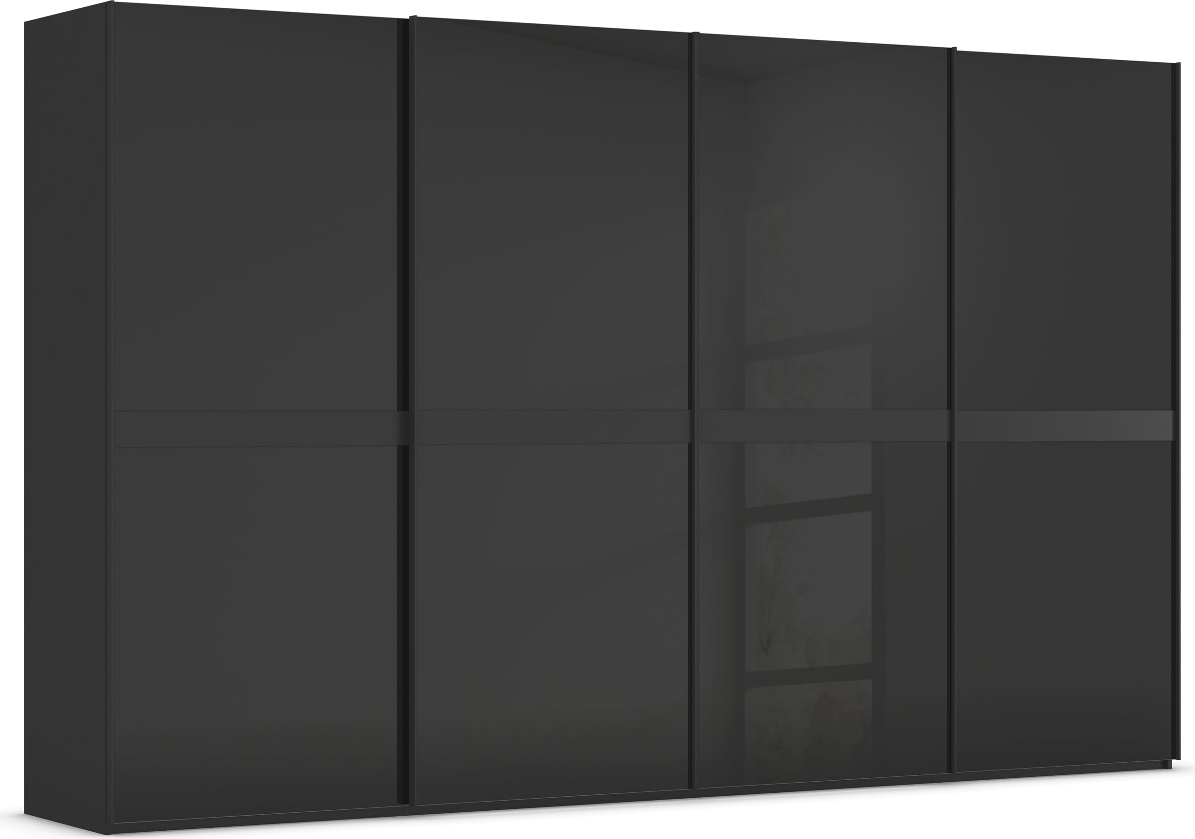 rauch "Kleiderschrank Schrank Garderobe Schlafzimmerschrank SCALE-LINE" edle Optik mit Bauchbinde in Korpusfarbe mit Glasfront MADE IN GERMANY