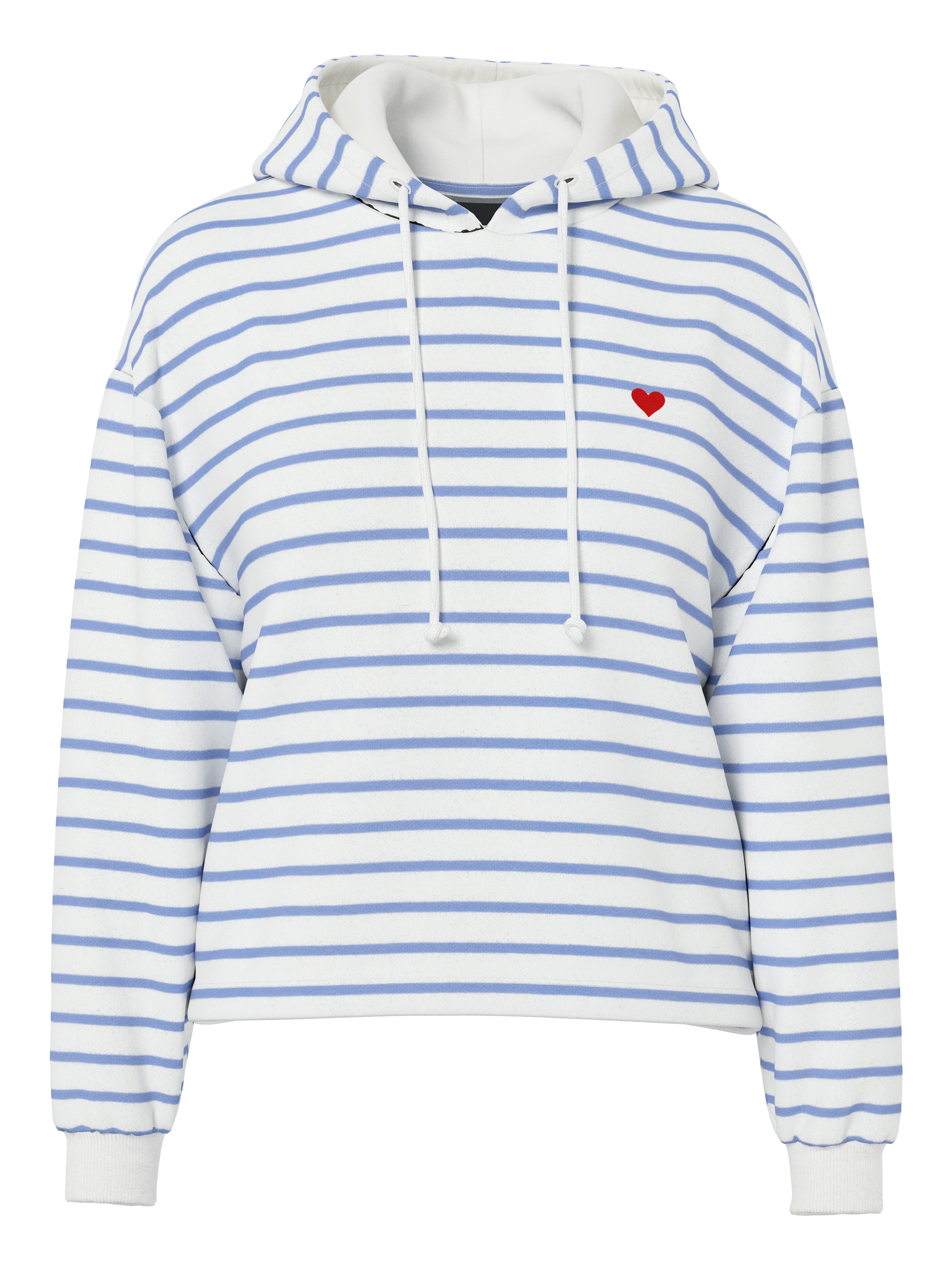 pieces 1100000002199 "PCCHILLI LS HOODIE STRIPES EMB NOOS BC", Baumwollmischung, regular fit
