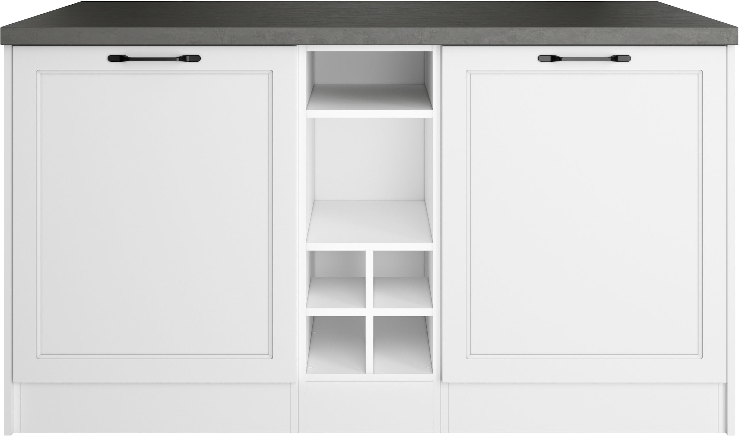 KOCHSTATION Kücheninsel »KS-Lani, Breite 153 cm, mit Flaschenregal«, MDF-Fronten, Arbeitsplatte 38mm stark