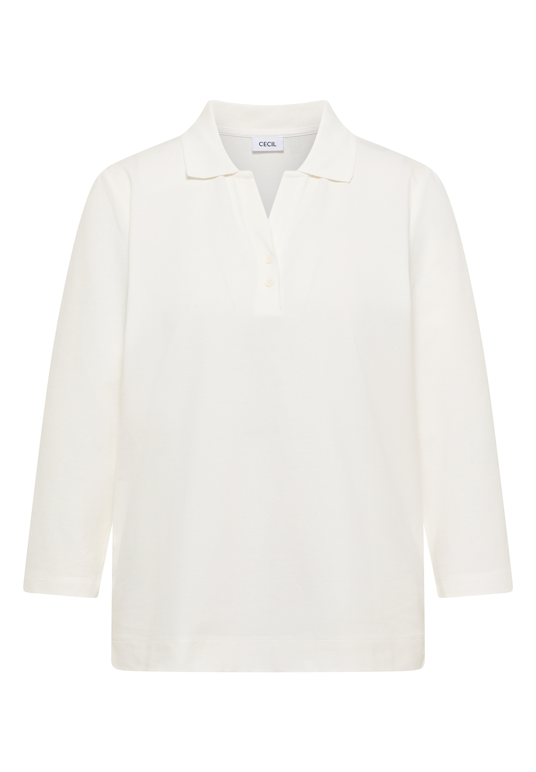 Cecil Poloshirt 3/4-Arm Shirt mit Knopfdetails / unifarben