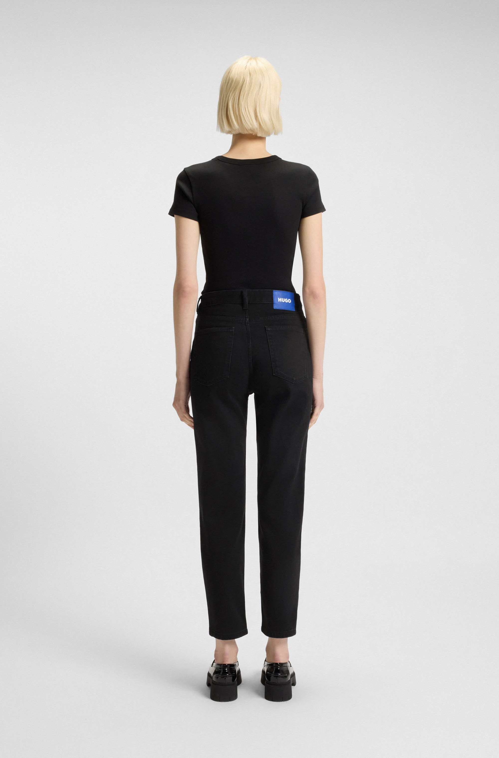 HUGO Blue Mom-Jeans »Noe«, Straight Fit Jeans mit hoher Leibhöhe