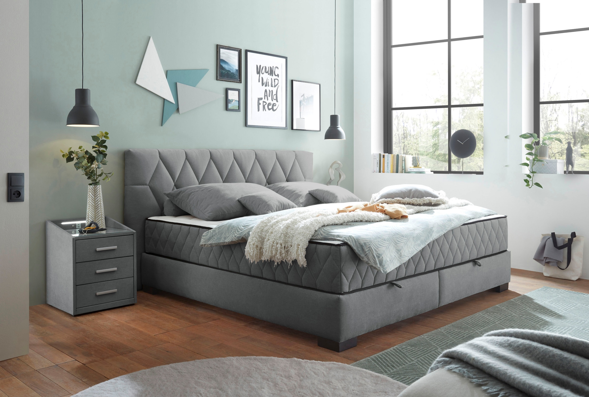 ED EXCITING DESIGN Boxbett »Nagol«, mit Bettkasten, mit Wendematratze, erhältlich in verschiedenen Breiten