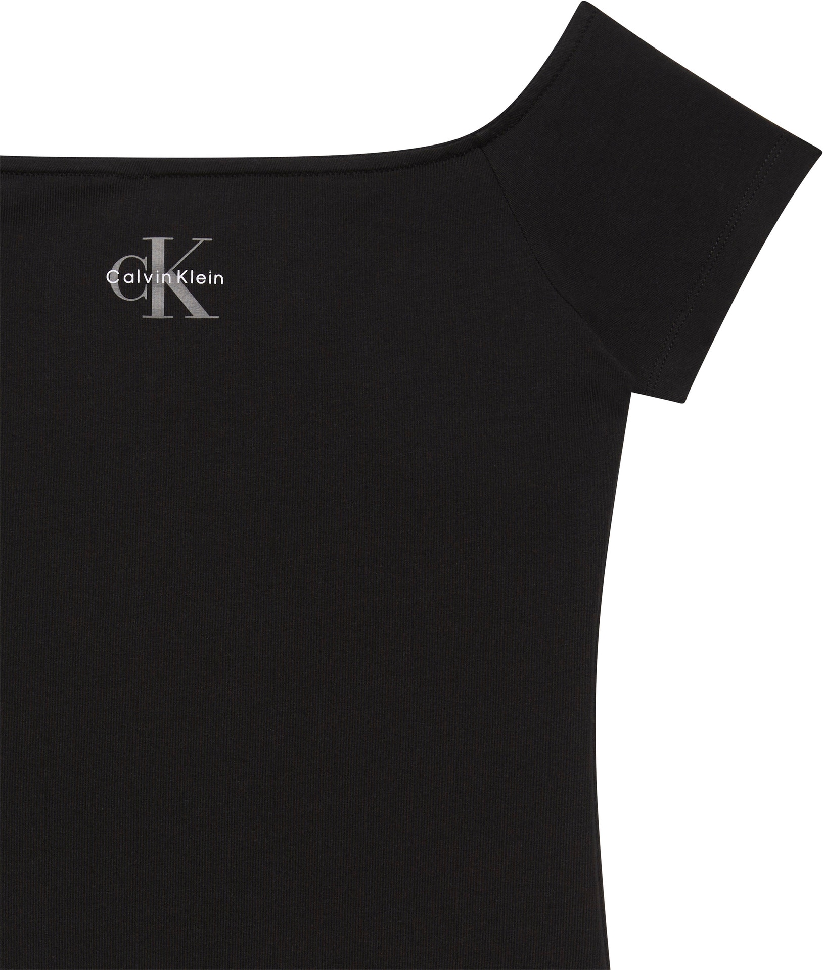 Calvin Klein Jeans Blusentop »MNGRM OFF SHLDR STRT«, Mit tiefem Rundhalsausschnitt
