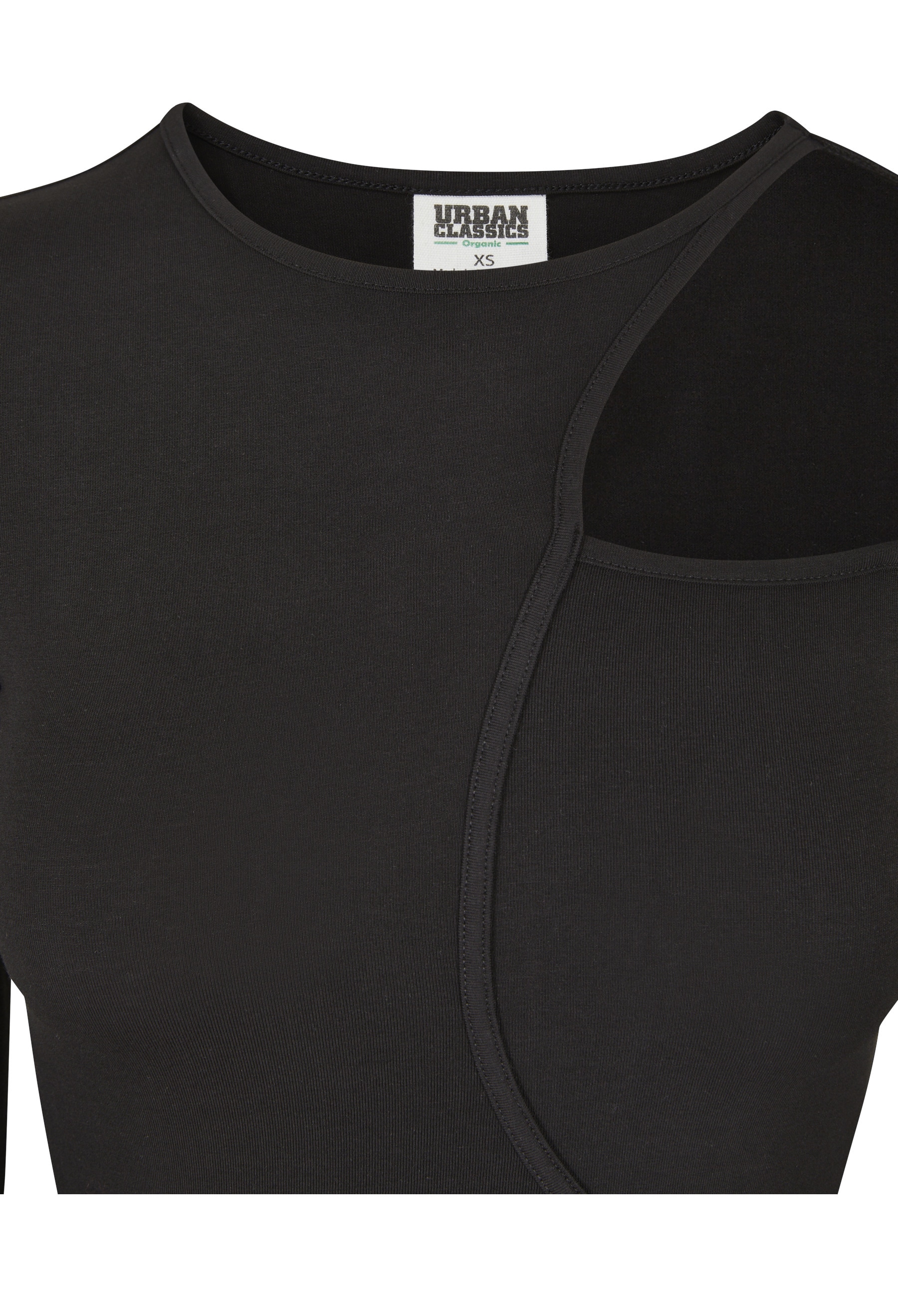 URBAN CLASSICS Kurzarmshirt »Urban Classics Damen Ladies Organic Cut Out Longsleeve Body« 1 Stk.