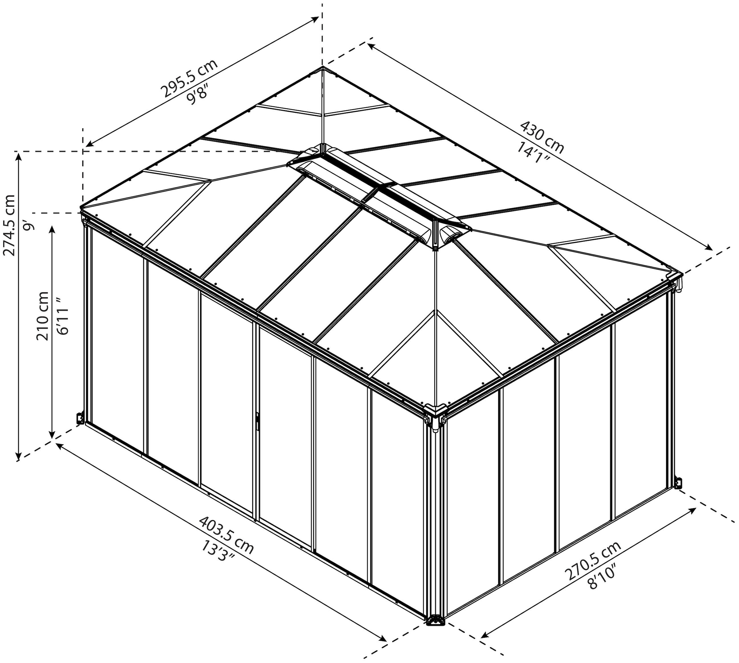 Palram - Canopia Pavillon »Geschlossen, Ledro«, 430 x 295,5 cm