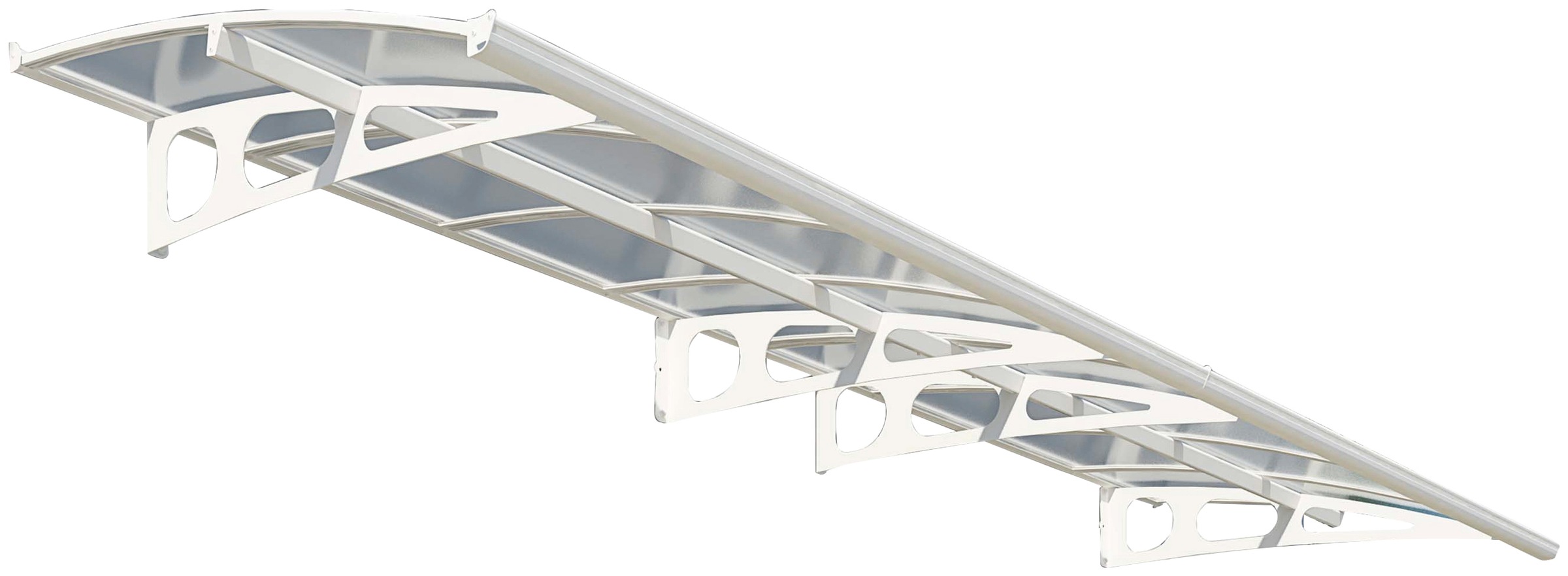 Vordach "Bordeaux 4460", B/H/T: 447cm x 33cm x 139cm, Polycarbonat (PC) Stahlweiß, PALRAM - CANOPIA, Vordächer, BxT: 447x139 cm