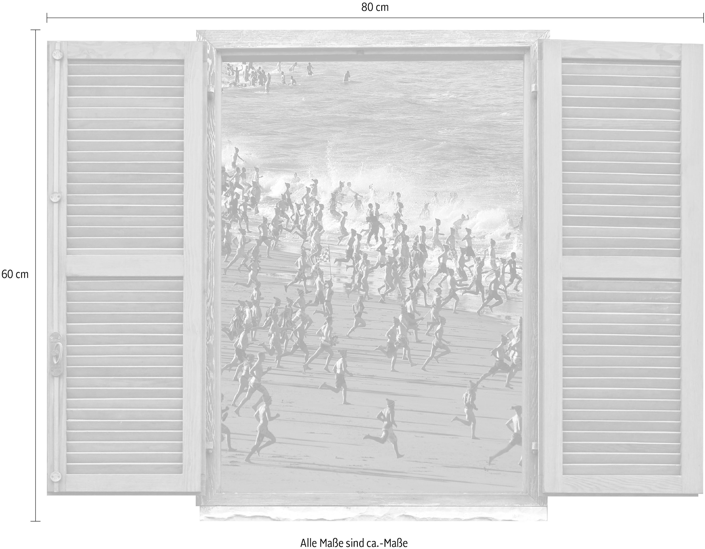 queence Wandtattoo »Menschen auf dem Weg ins«, (1 St.), Wandsticker, Wandbild, selbstklebend, 3D, Fenster