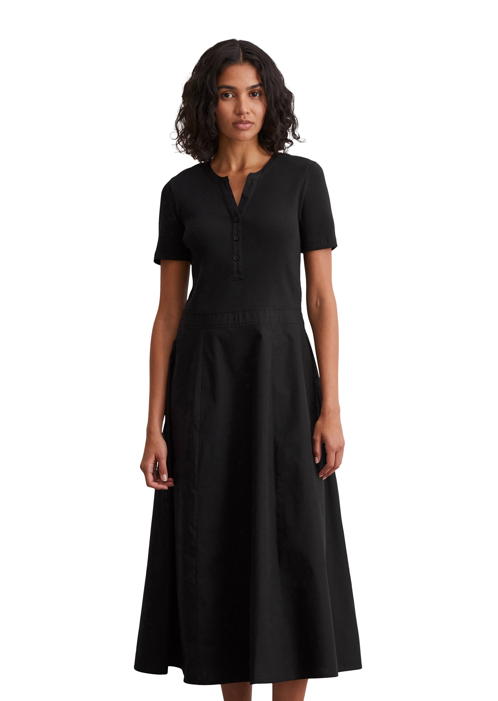 Marc OPolo Maxikleid, geripptes Oberteil, Reißverschluss an der Seite, naht günstig online kaufen