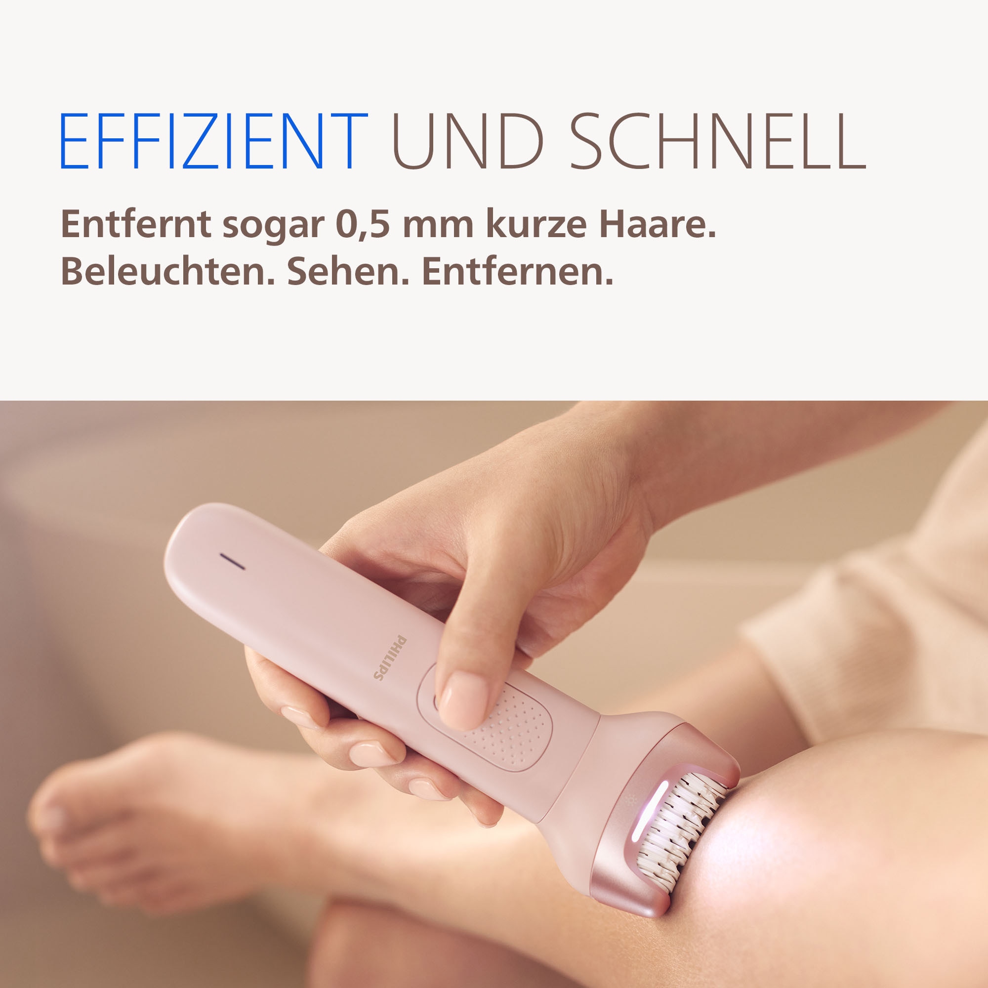 Philips Epilierer »Series 9000 BRE718/00« 5 Stk. Aufsätze nass und trocken verwendbar, mit 2 Geschwindigkeitsstufen