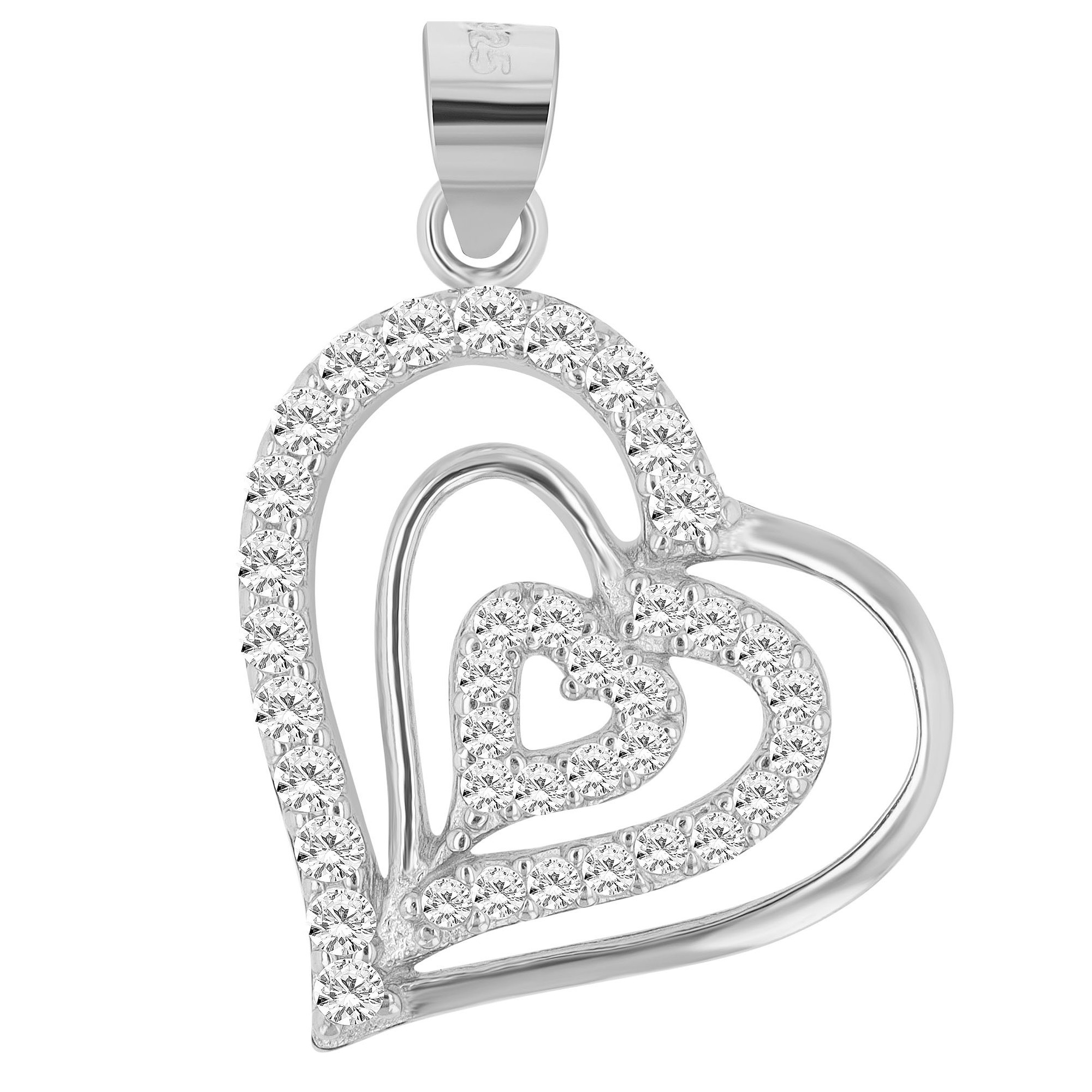 Kettenanhänger ADELIA´S "zeitloser Herz Anhänger aus 925 Sterling Silber", silber, Schmuckanhänger, Damen, Silber 925 (Sterlingsilber), Kettenanhänger 10