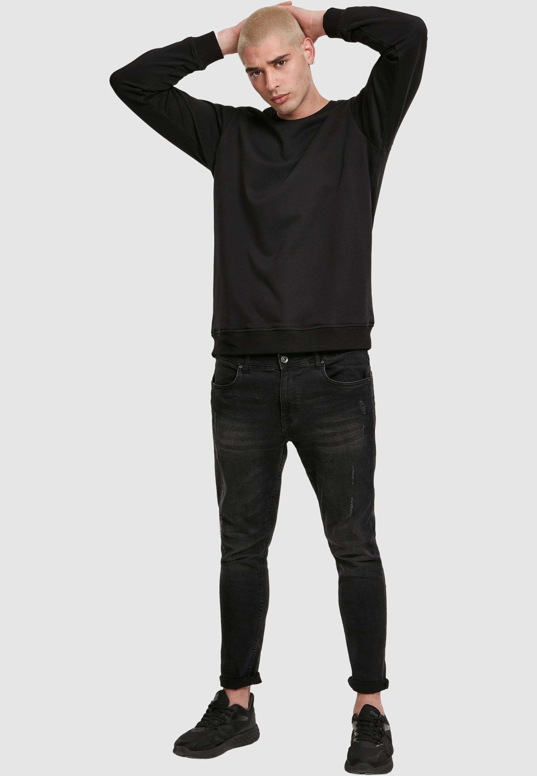 URBAN CLASSICS Rundhalspullover »Urban Classics Herren Basic Terry Crew«, (1 tlg.)