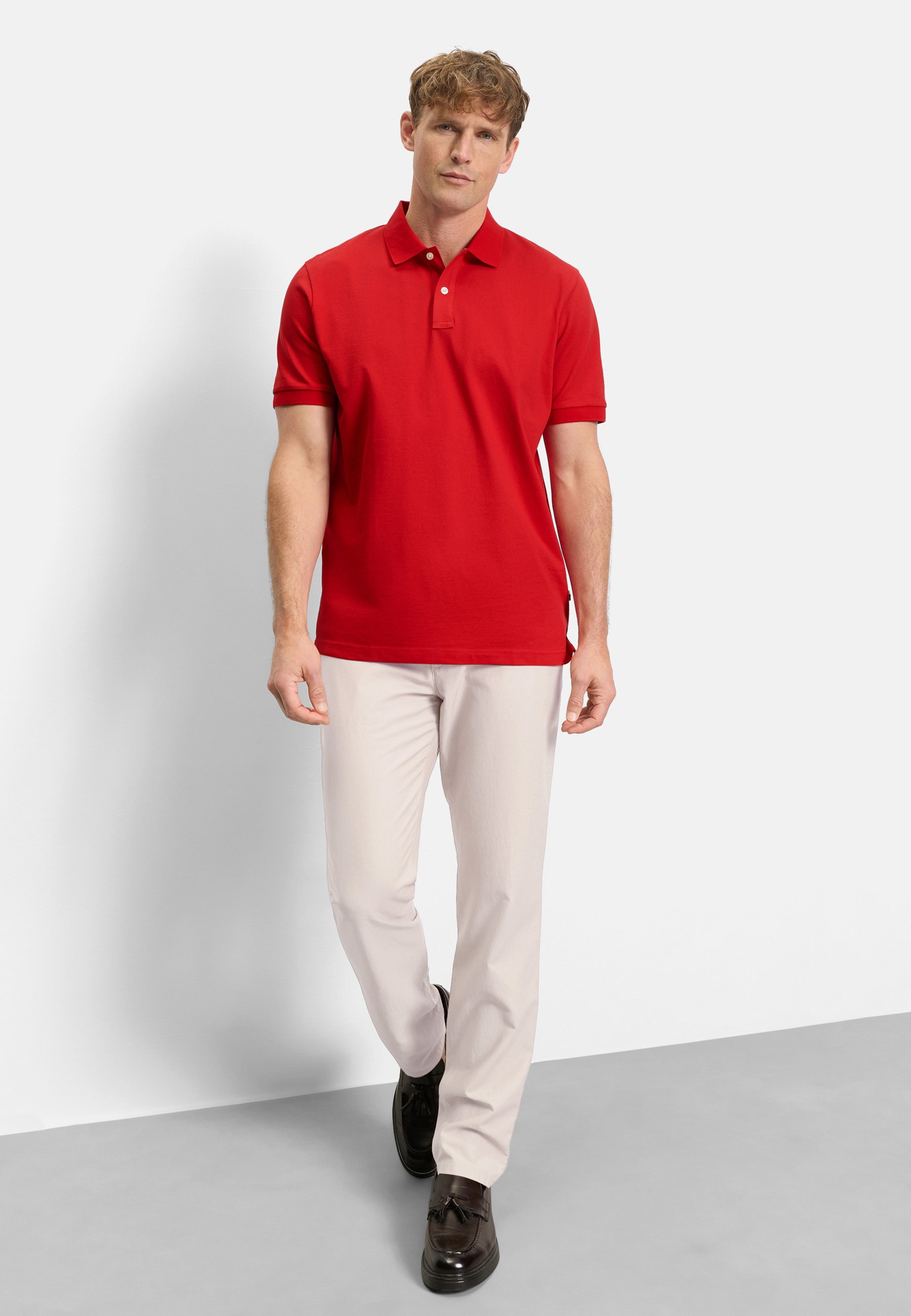 OLYMP Casual Wirk Poloshirt Rot M 5