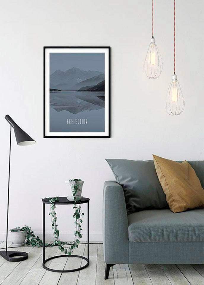 Komar Bild »Word Lake Reflection Steel« Natur 1 Stk. tlg. Wandbild zur Dekoration - ohne Rahmen