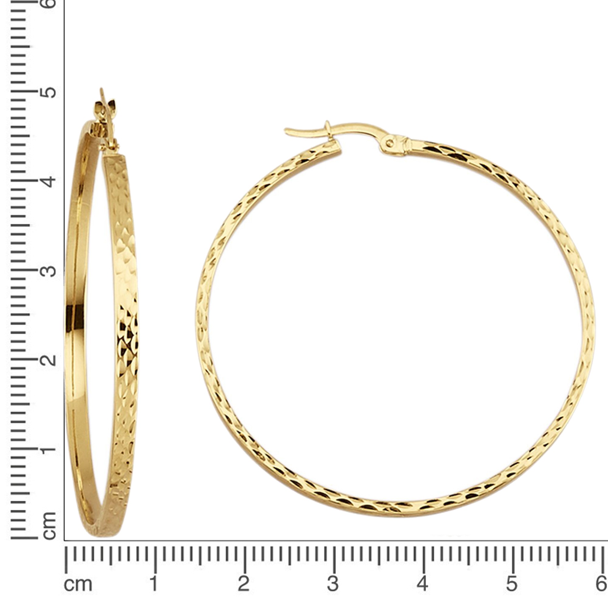 Fascination by Ellen K. Paar Creolen »375/- Gelbgold diamantiert Ø 45mm«