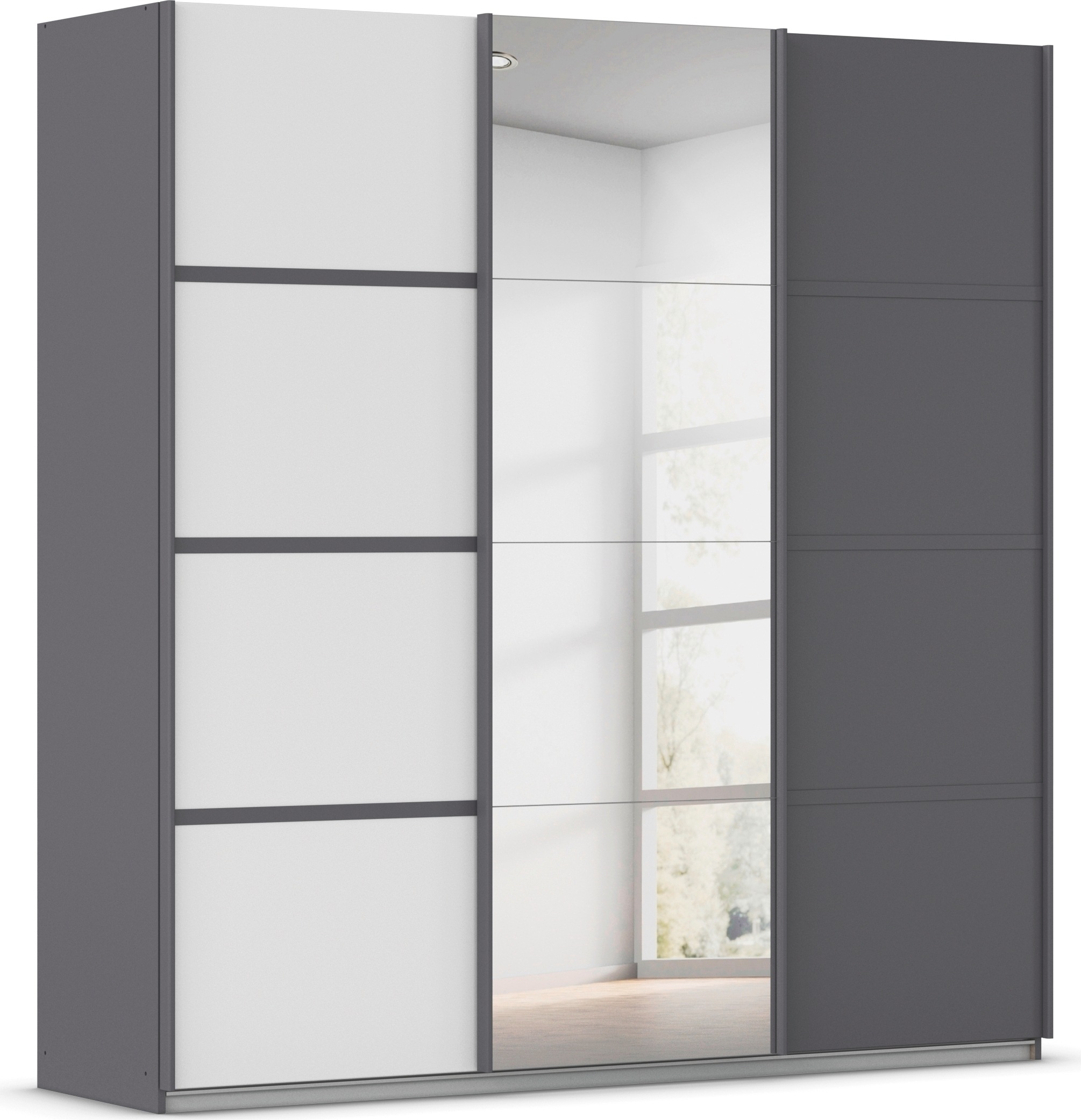 OTTO home Kleiderschrank "Mehrzweckschrank Aktenschrank Möbel Mietswohnung Schlafzimmer AVOLA" 3 verschiedene Ausstattungen BASIC/CLASSIC/PREMIUM (inkl. SOFT-CLOSE), mit eleganten Zierleisten in Chrom, Schwarz oder Weiß MADE IN GERMANY
