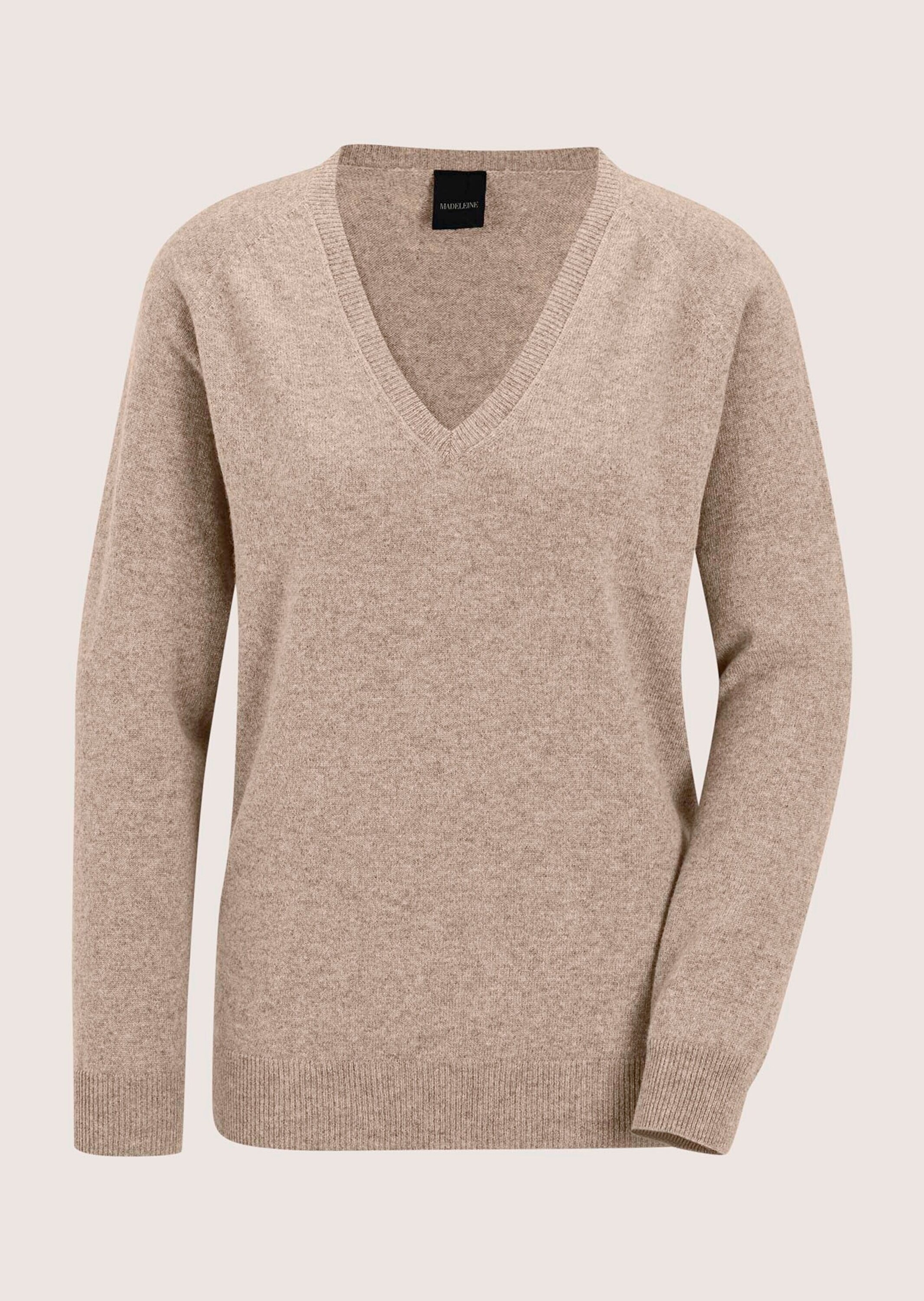 MADELEINE Longpullover "Kaschmirpullover Casual Strickpullover mit V-Aussch günstig online kaufen