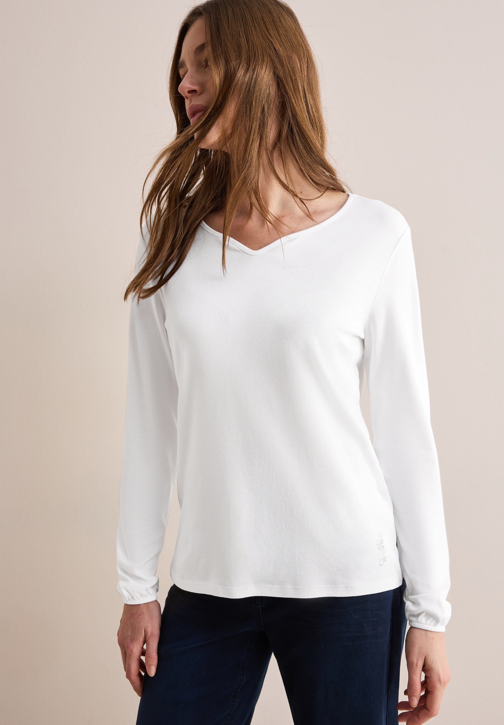 Cecil Langarmshirt, aus softem Materialmix