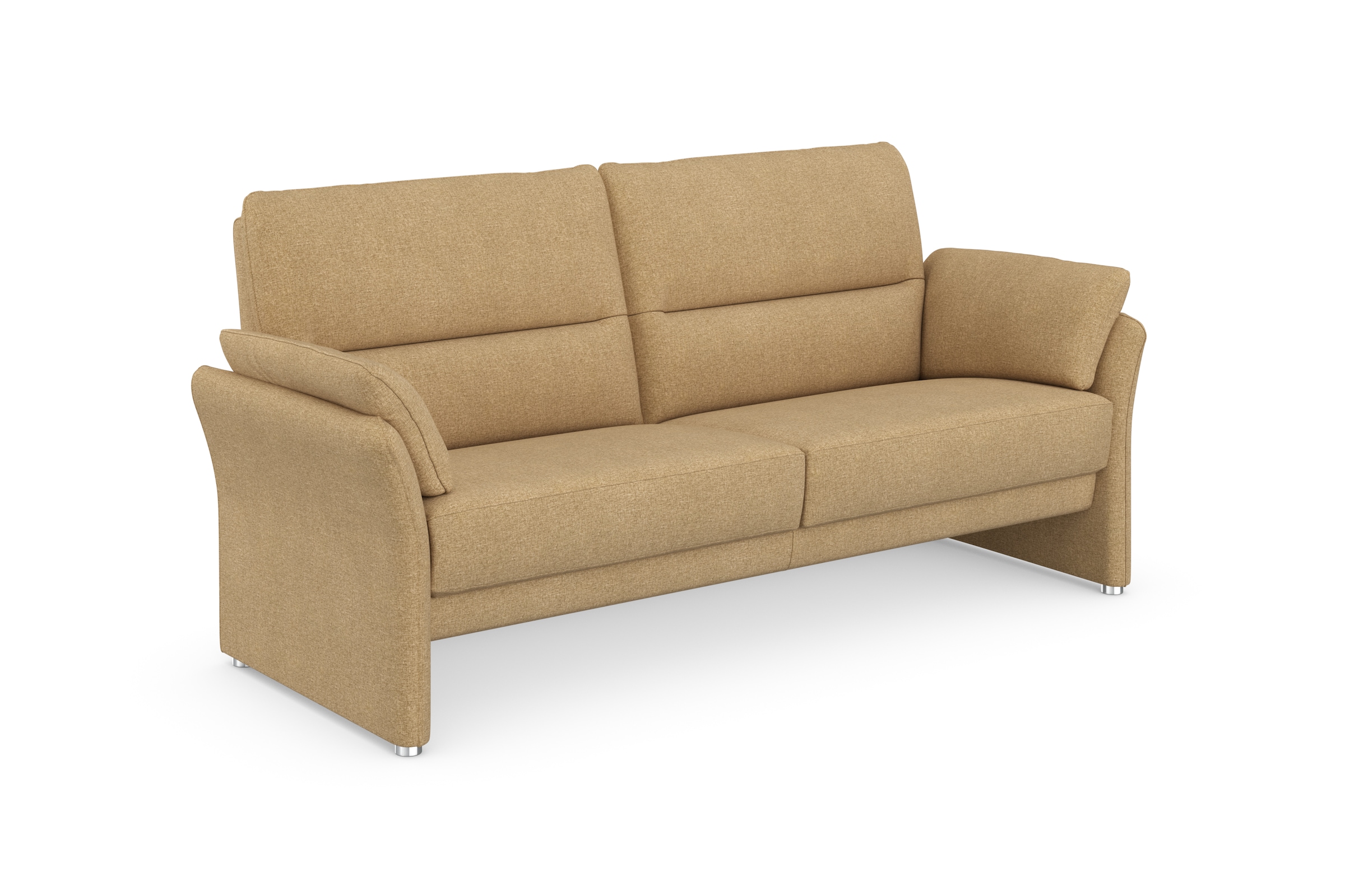 DOMO collection 2,5-Sitzer »Pina, schmale Armlehnen, mit Federkern, kompakt & elegant« Hoher Sitzkomfort, Feinstruktur, beige, Breite 199 cm